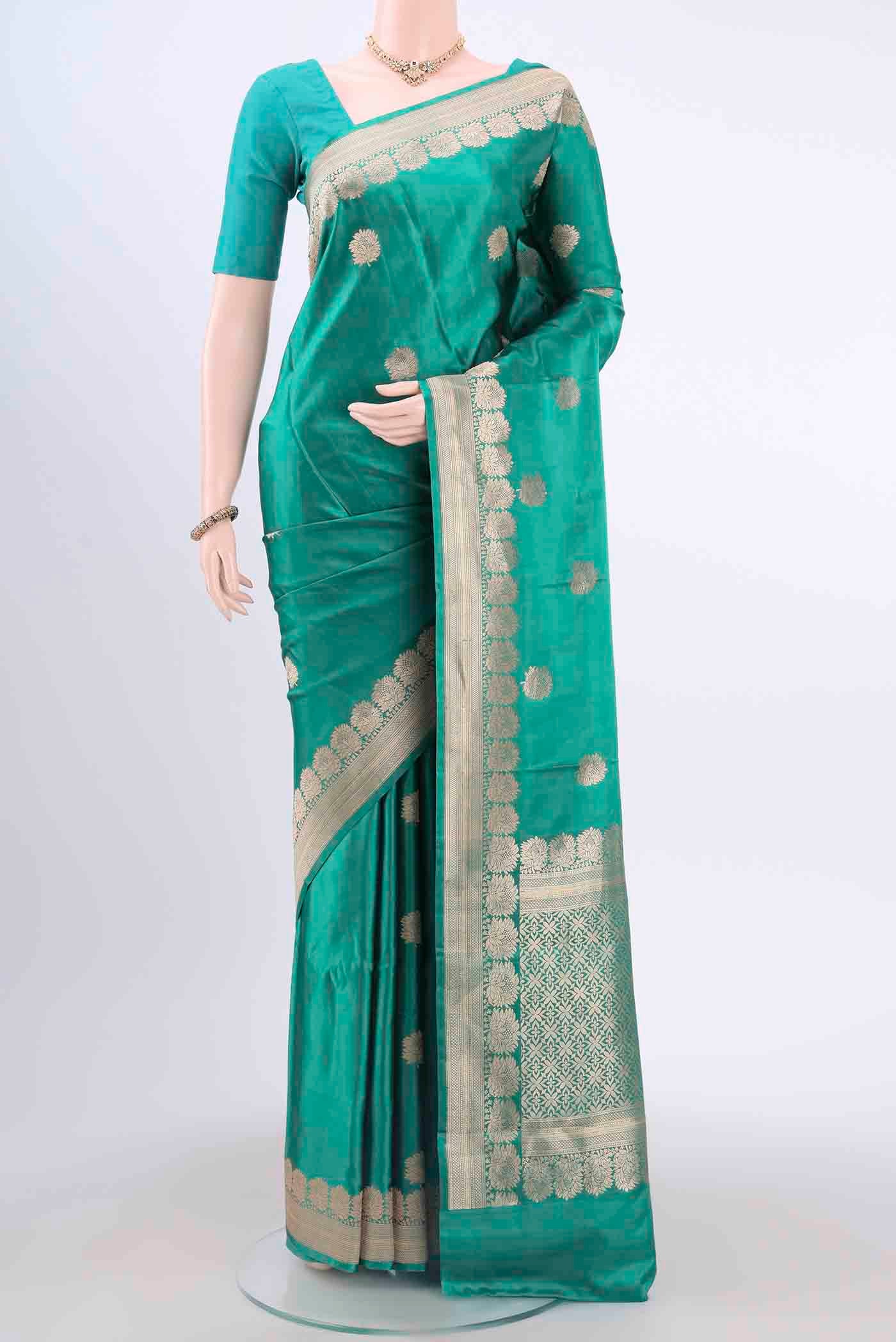 Green Dual Tone Banarasi Katan Silk Saree