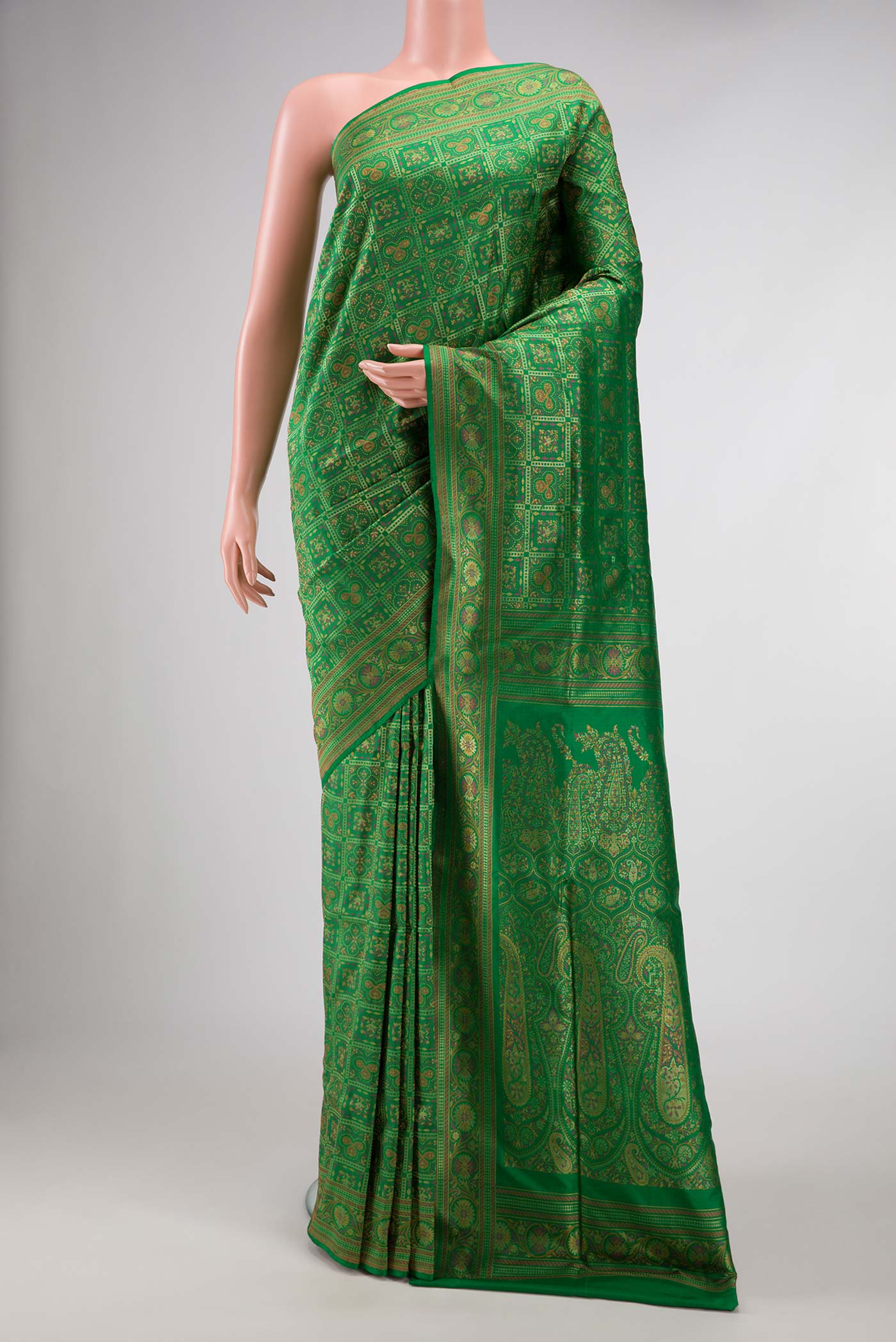 Green Dual Tone Banarasi Silk Saree