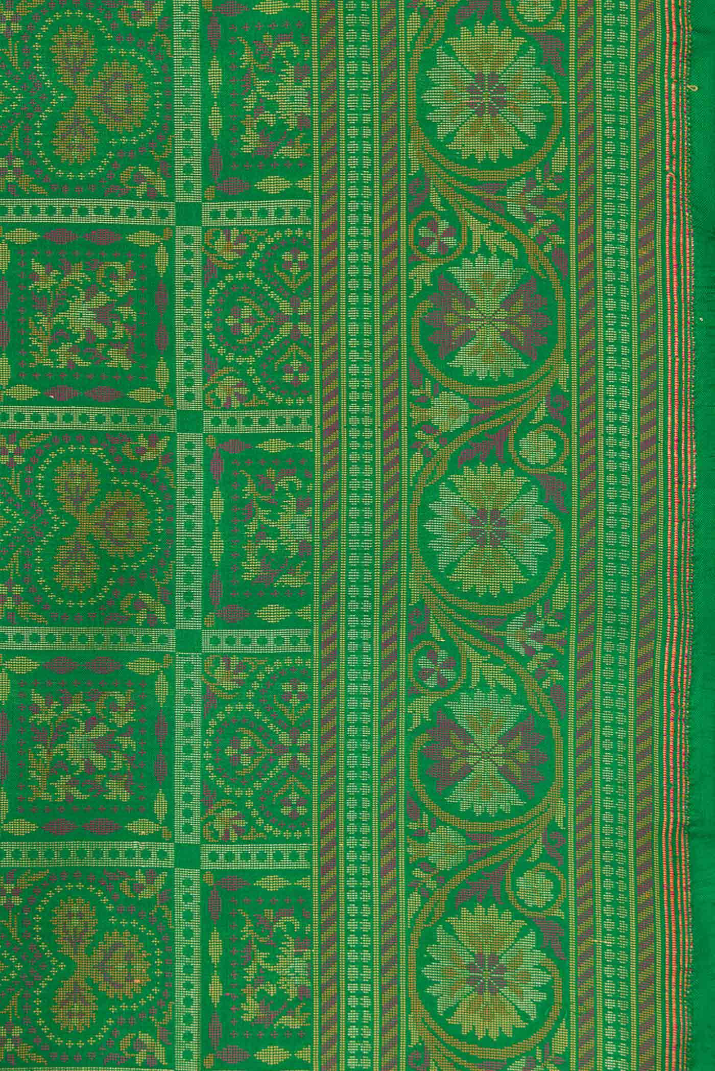 Green Dual Tone Banarasi Silk Saree - Image 3