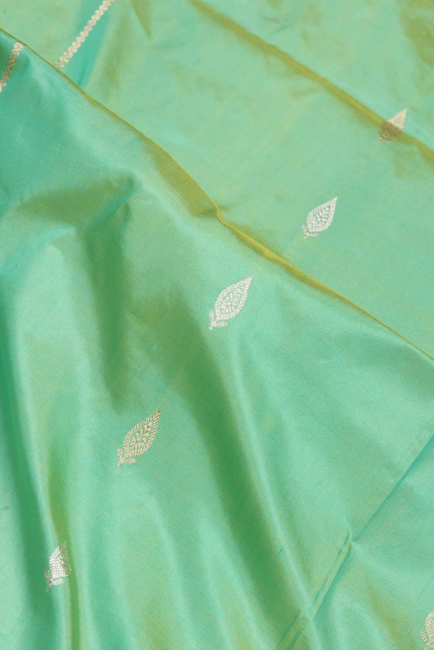 Sea Green Banarasi Katan Silk Saree - Image 2
