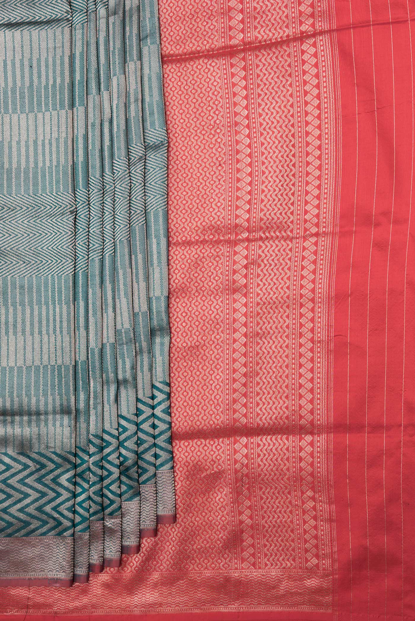 Green Banarasi Silk Saree - Image 4