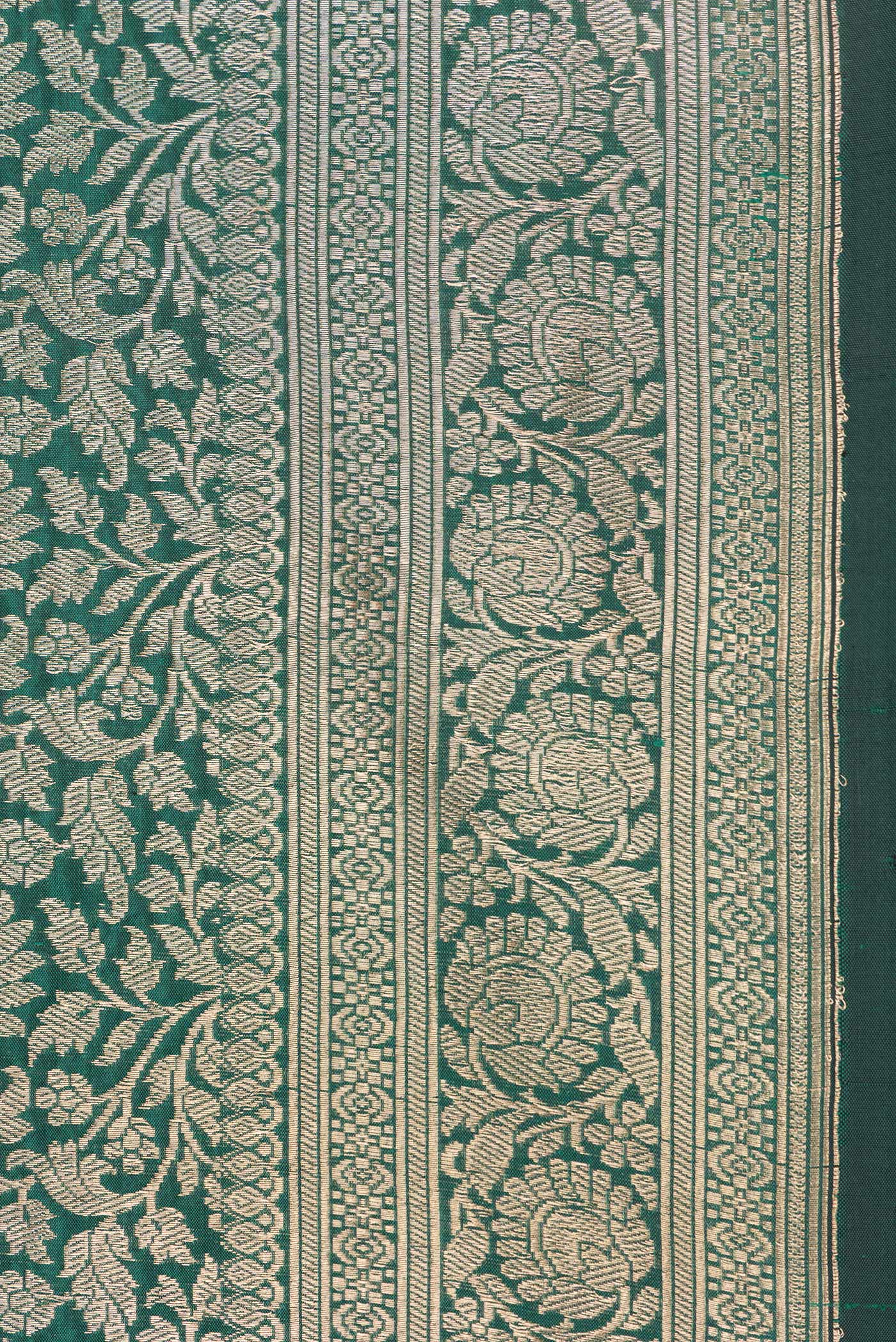 Bottle Green Banarasi Silk Saree - Image 3