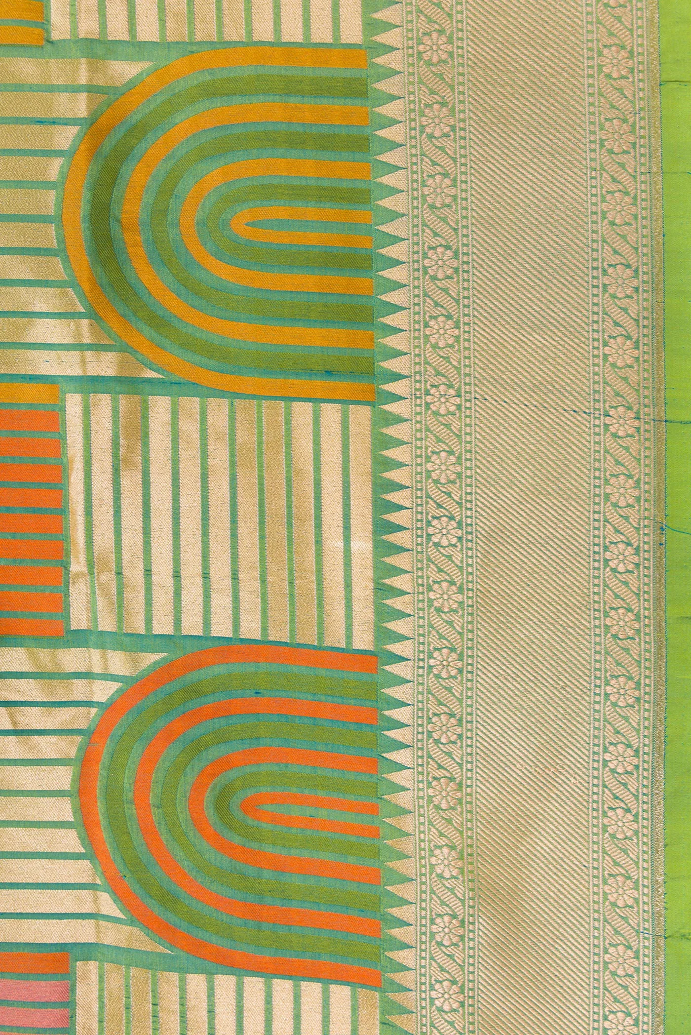 Green Banarasi Silk Saree - Image 3