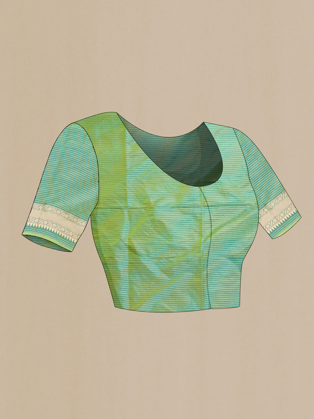 Green Banarasi Silk Saree - Image 5