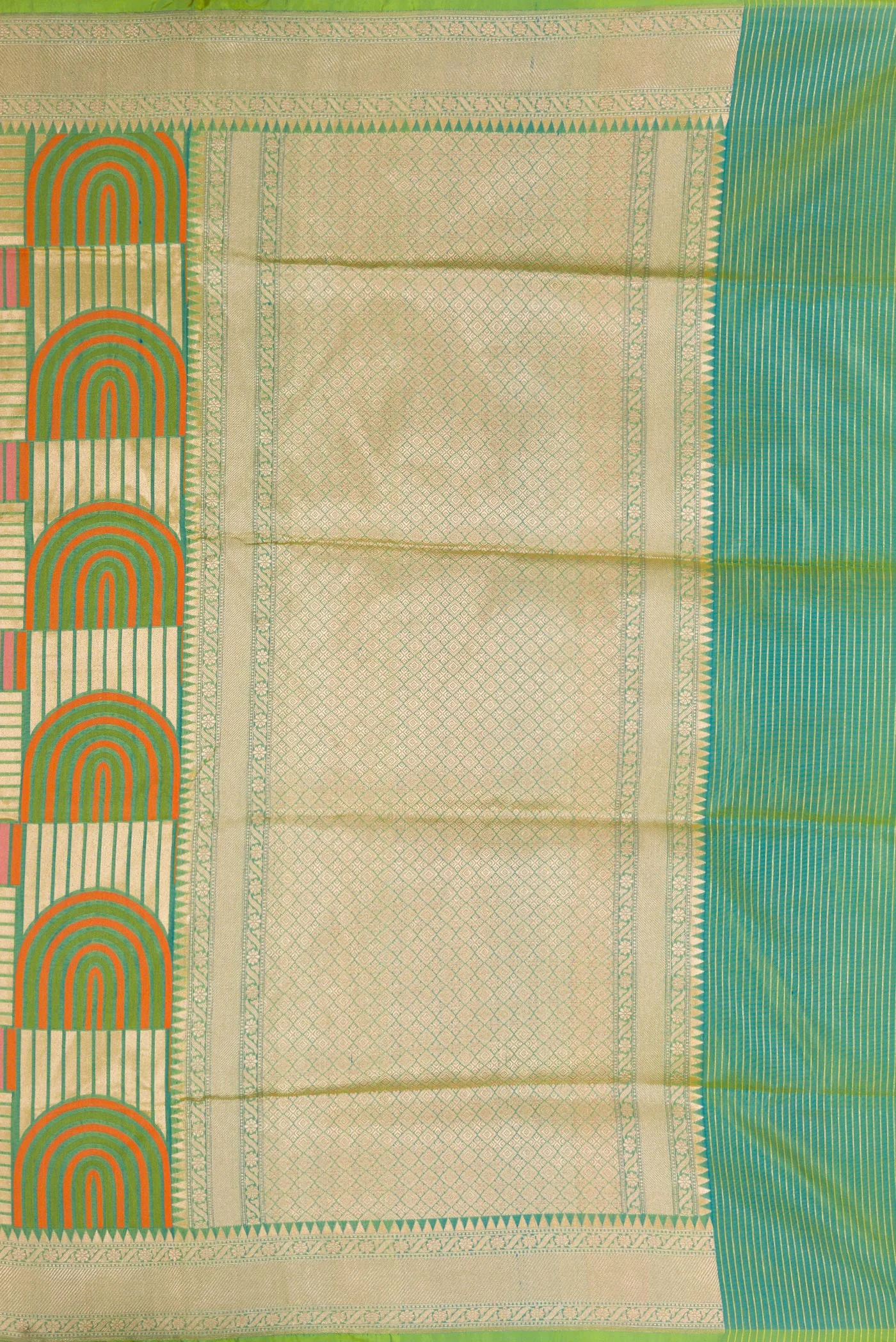 Green Banarasi Silk Saree - Image 7