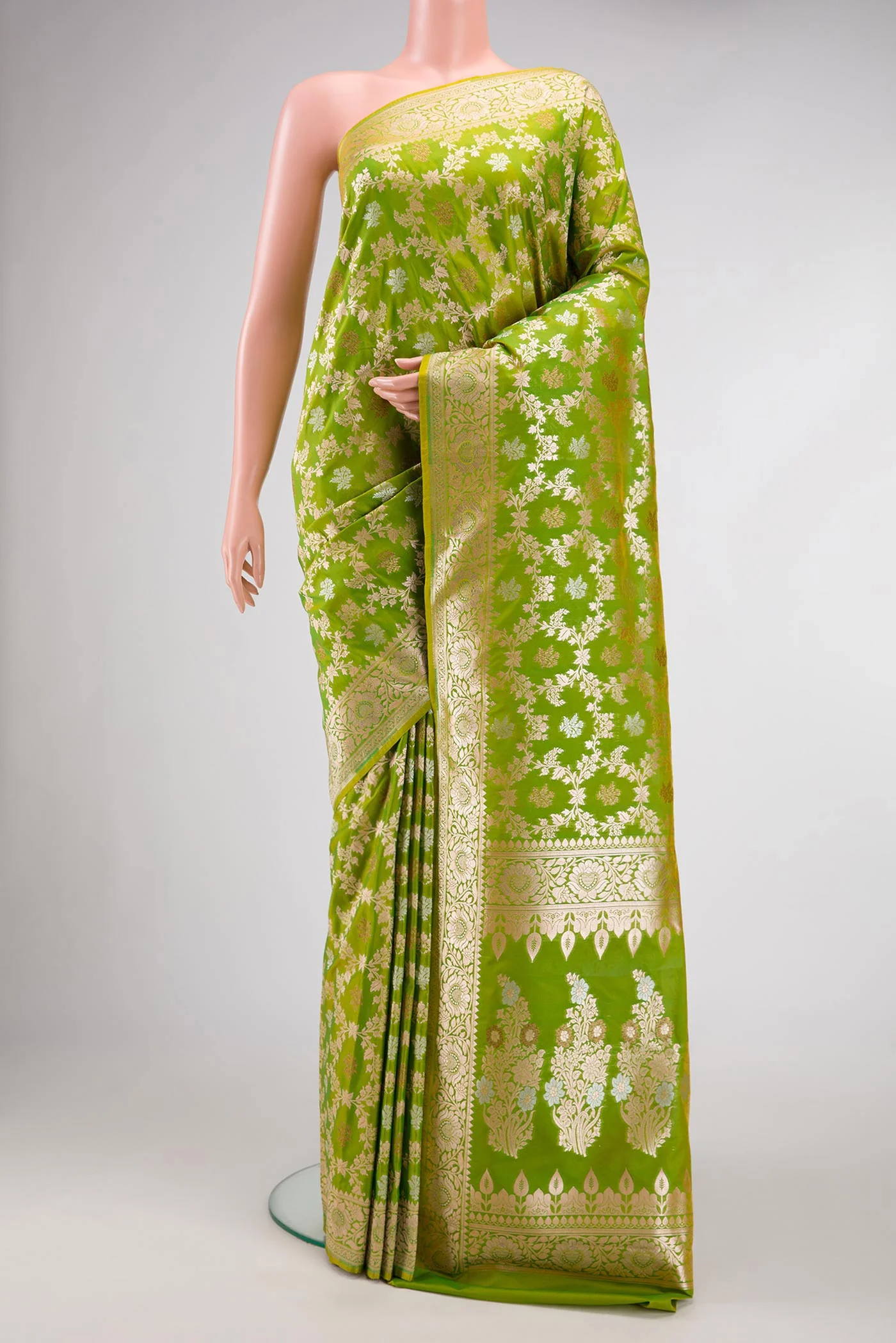 Green Blended Banarasi Silk Saree