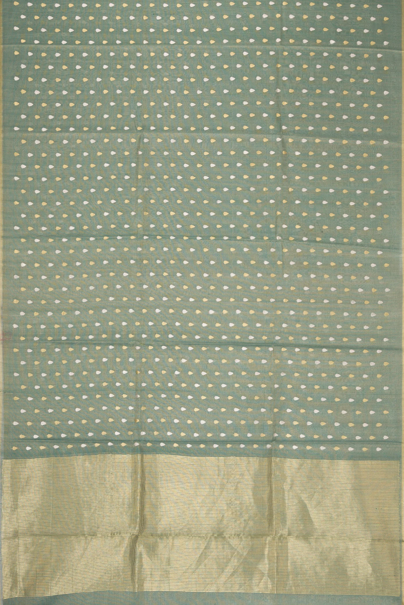 Green Dual Tone Chanderi Tissue Silk Saree - Image 6