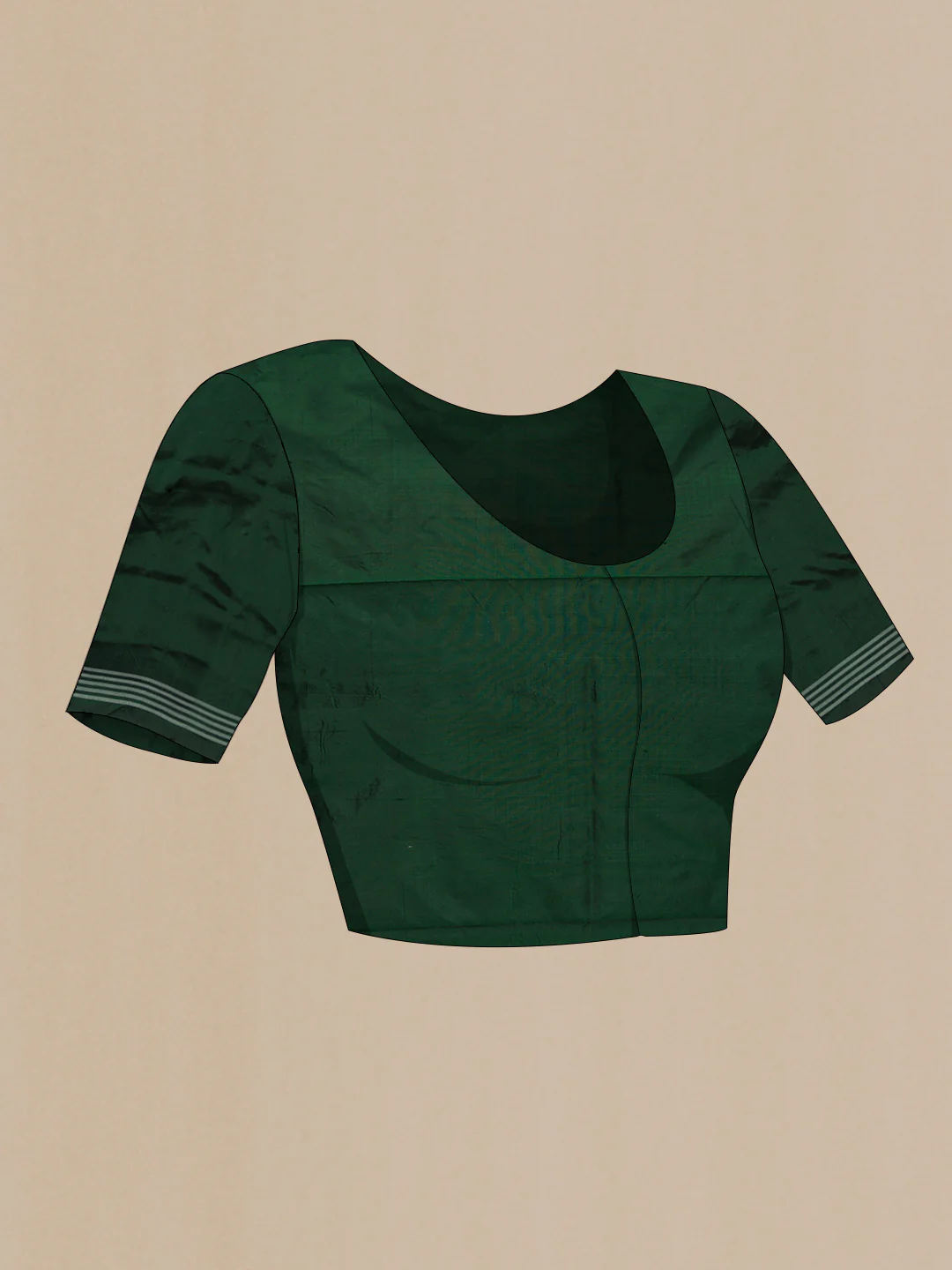Bottle Green Pochampally Silk Saree - Image 5
