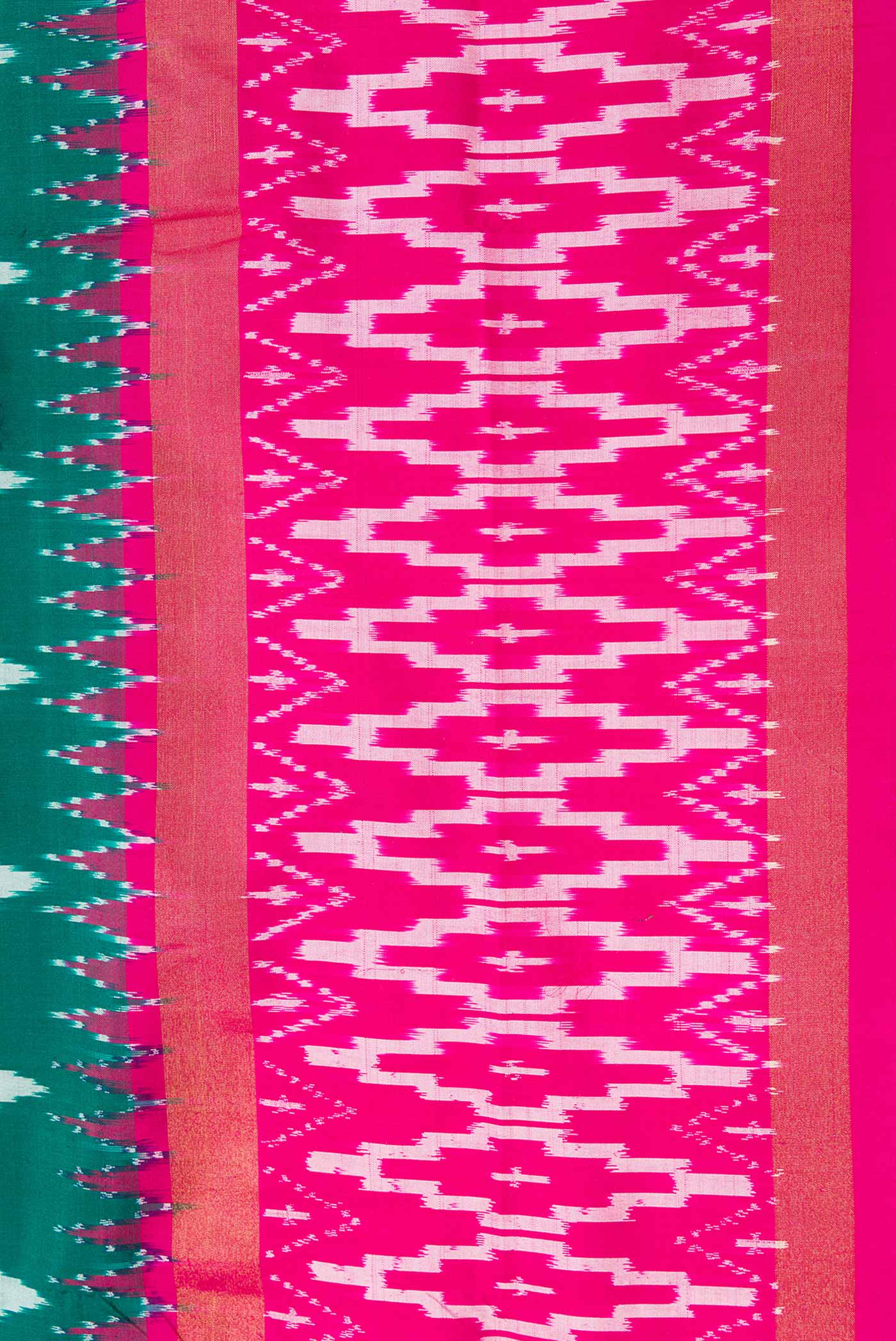 Green Pochampally Silk Saree - Image 3