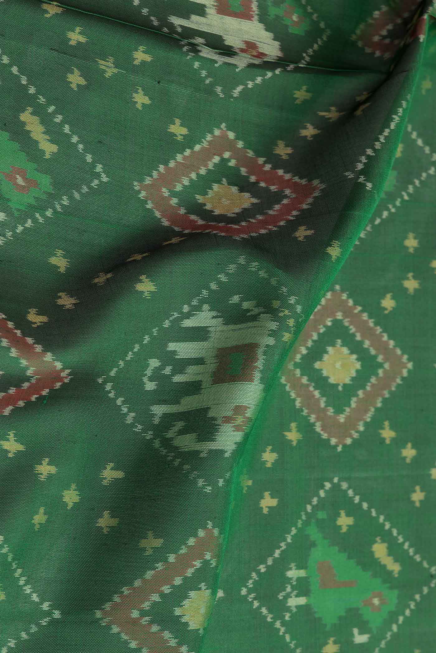 Green Pochampally Silk Saree - Image 2