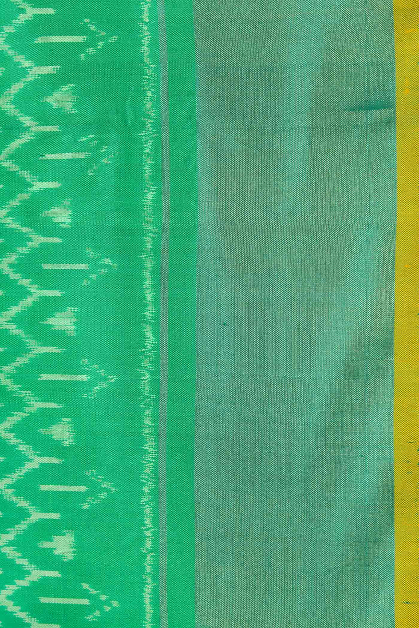 Green Dual Tone Double Ikat Saree - Image 3
