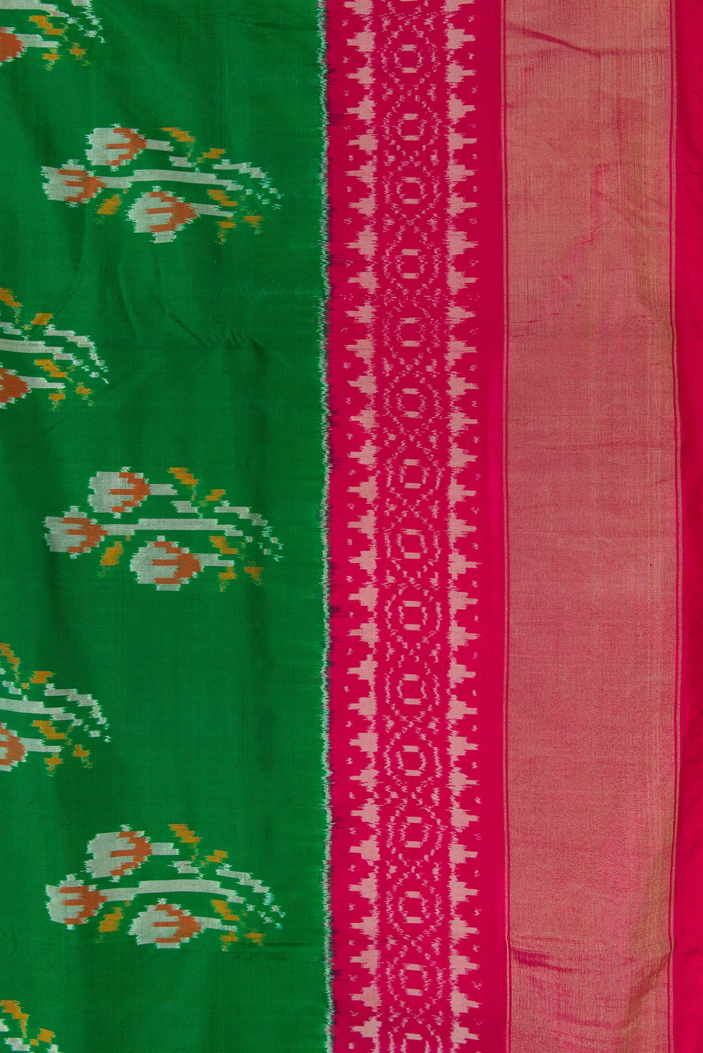Green Pochampally Silk Saree - Image 3