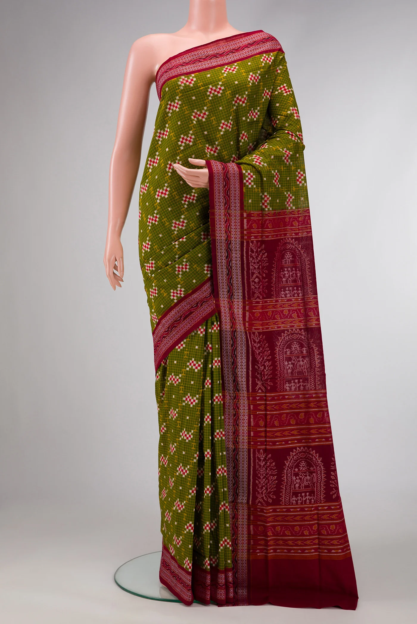 Green Orissa Cotton Saree