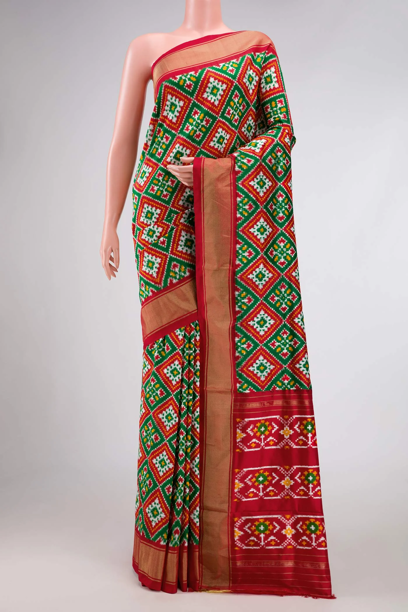 Green Pochampally Silk Saree