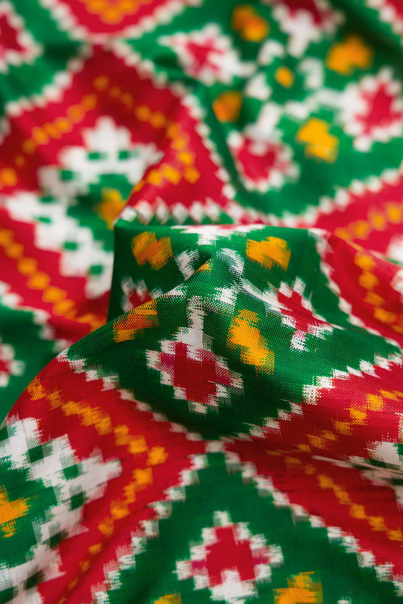 Green Pochampally Silk Saree - Image 2