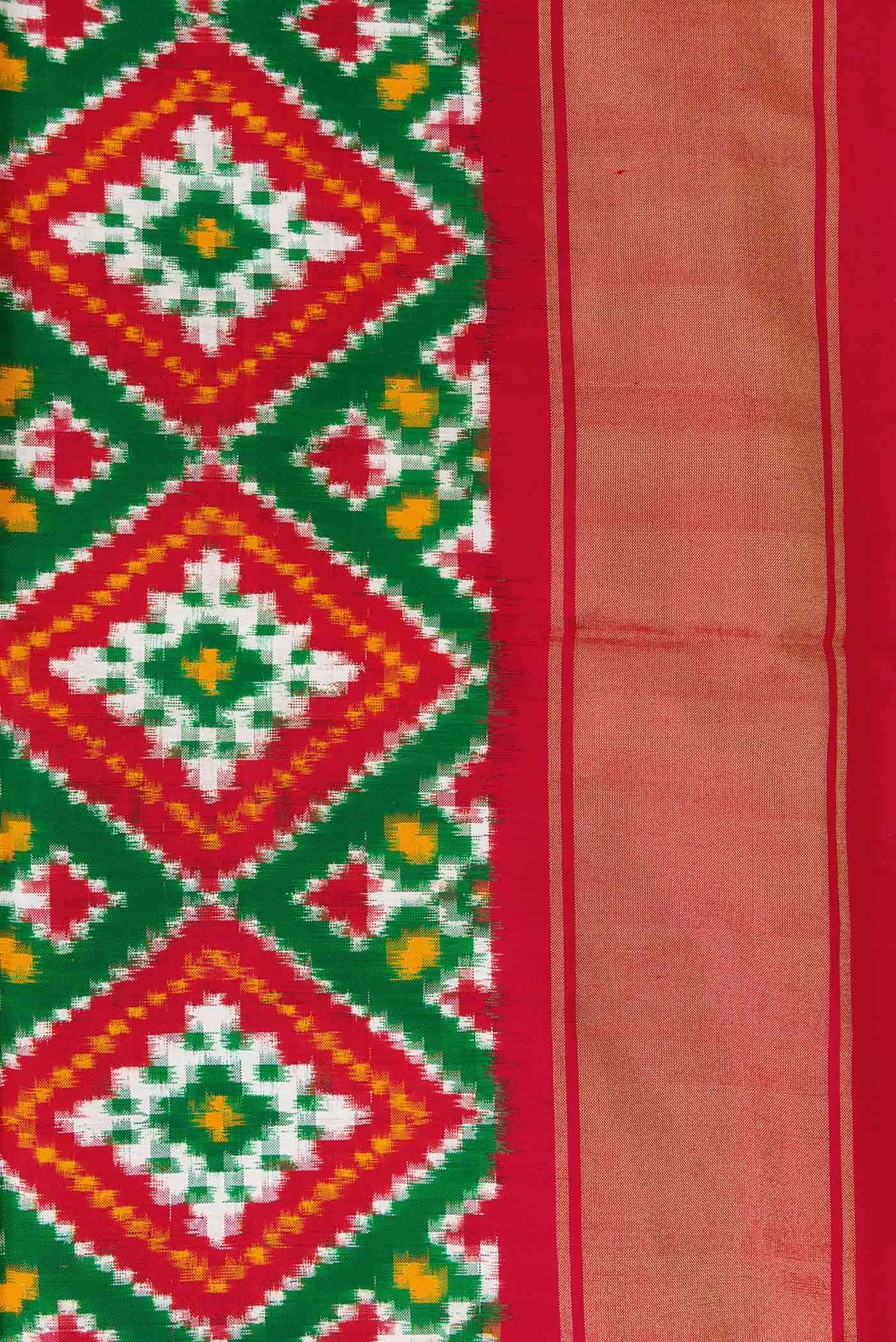 Green Pochampally Silk Saree - Image 3