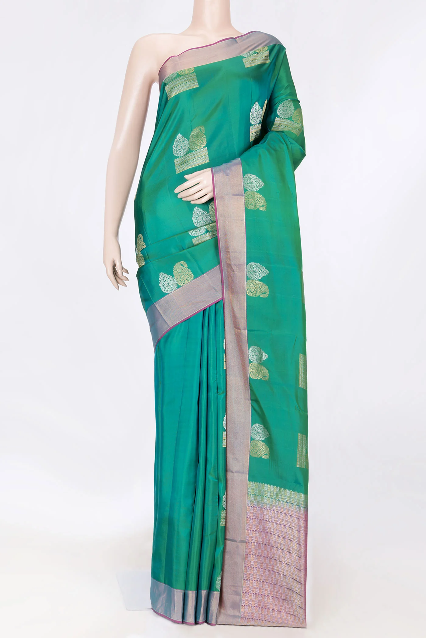 Green Dual Tone Kanchipuram Saree