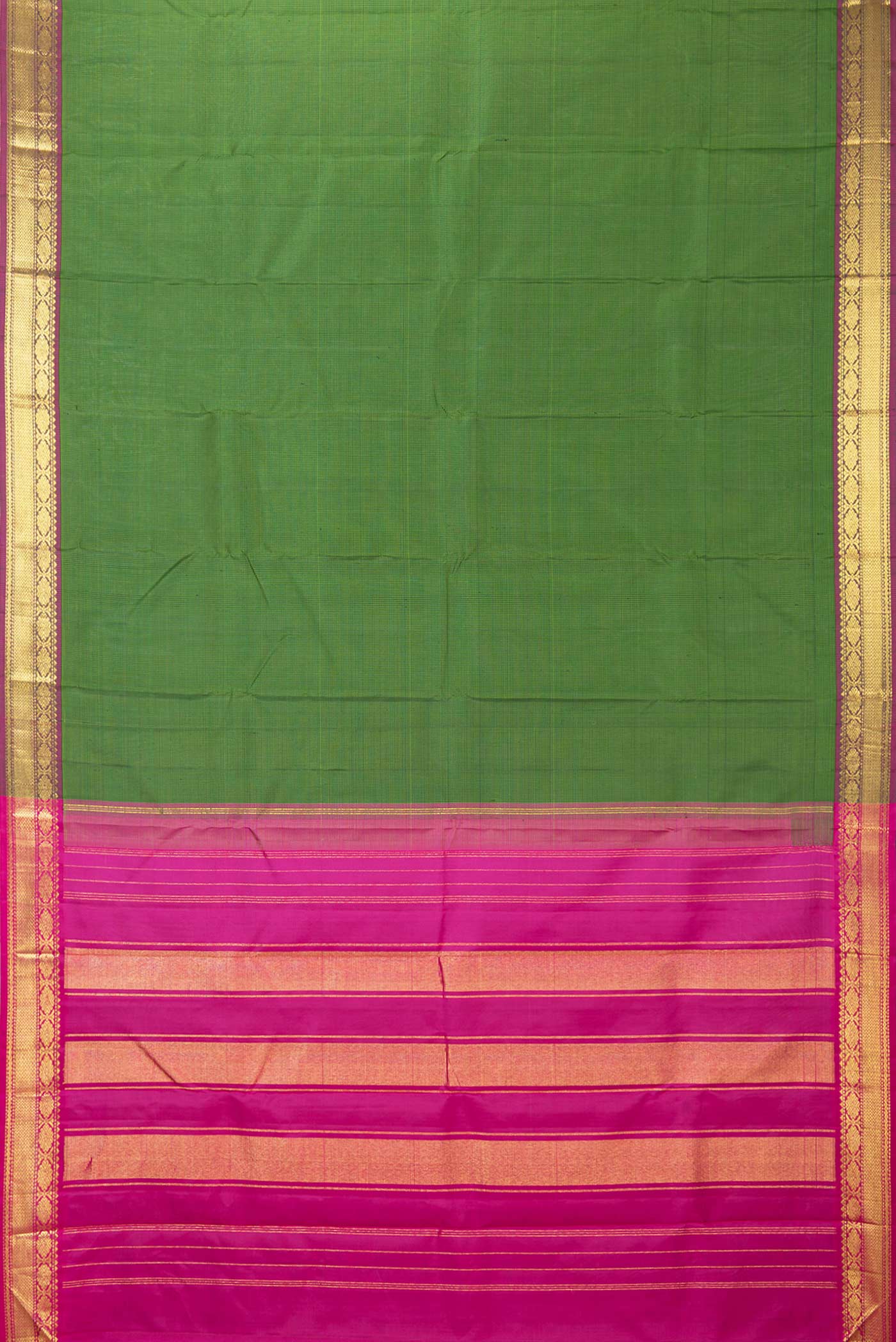 Green Dual Tone Kanchipuram Saree - Image 6