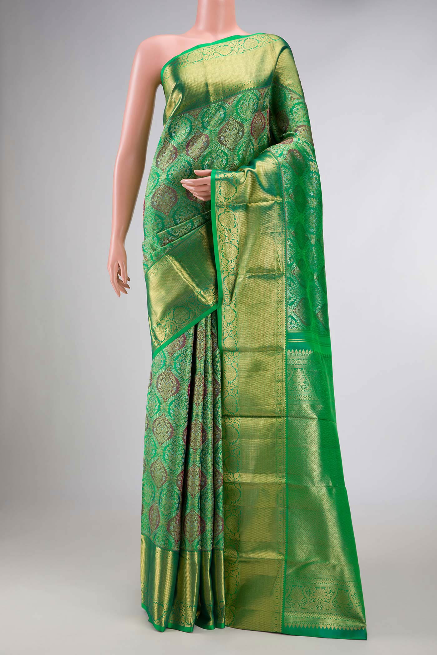 Green Dual Tone Kanjivaram Saree