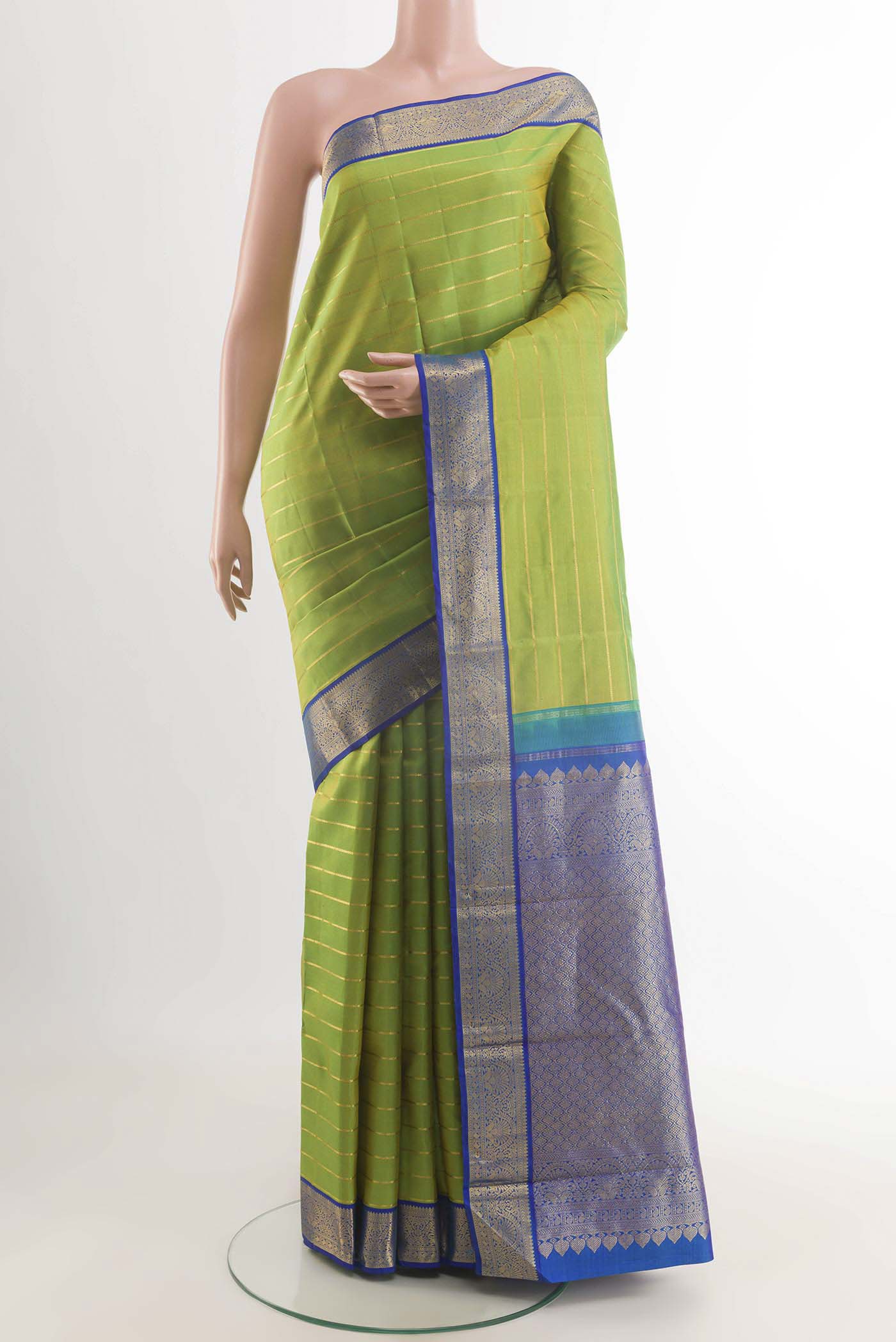 Green Dual Tone Kanjivaram Silk Saree