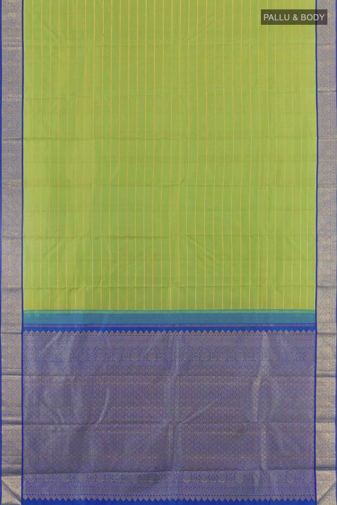 Green Dual Tone Kanjivaram Silk Saree - Image 6