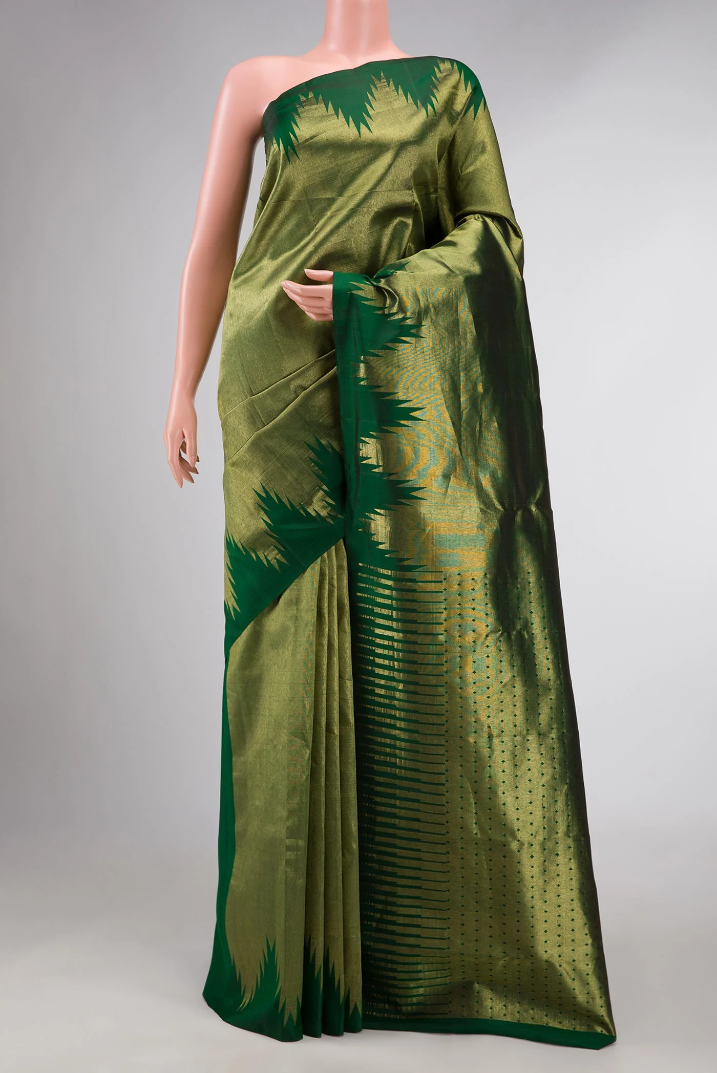 Green Dual Tone Kanjivaram Silk Saree
