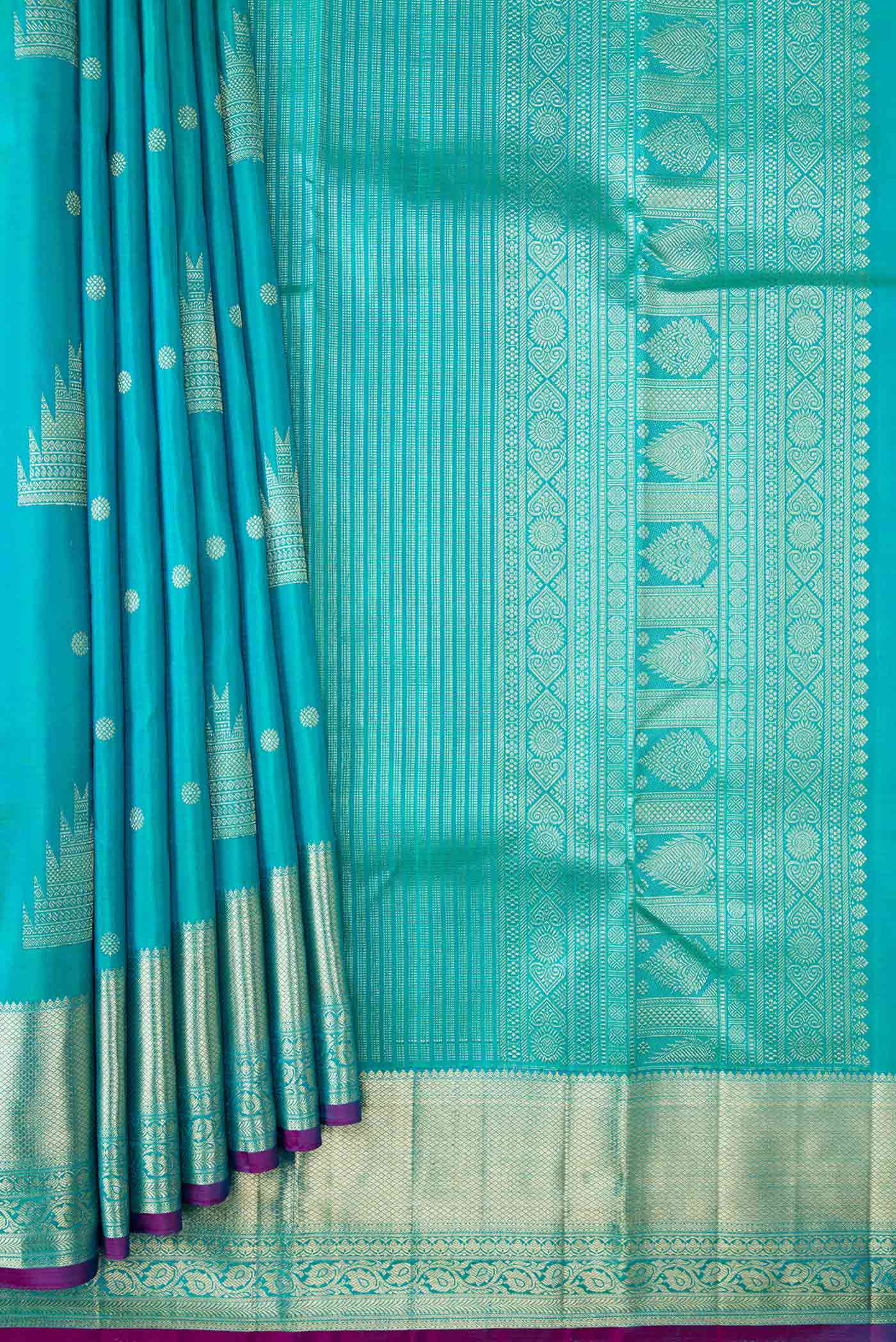 Blue Kanjivaram Silk Saree - Image 4