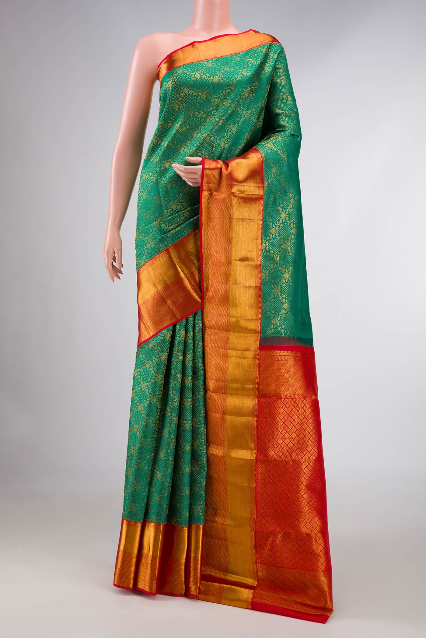 Green Dual Tone Kanchipuram Silk Saree