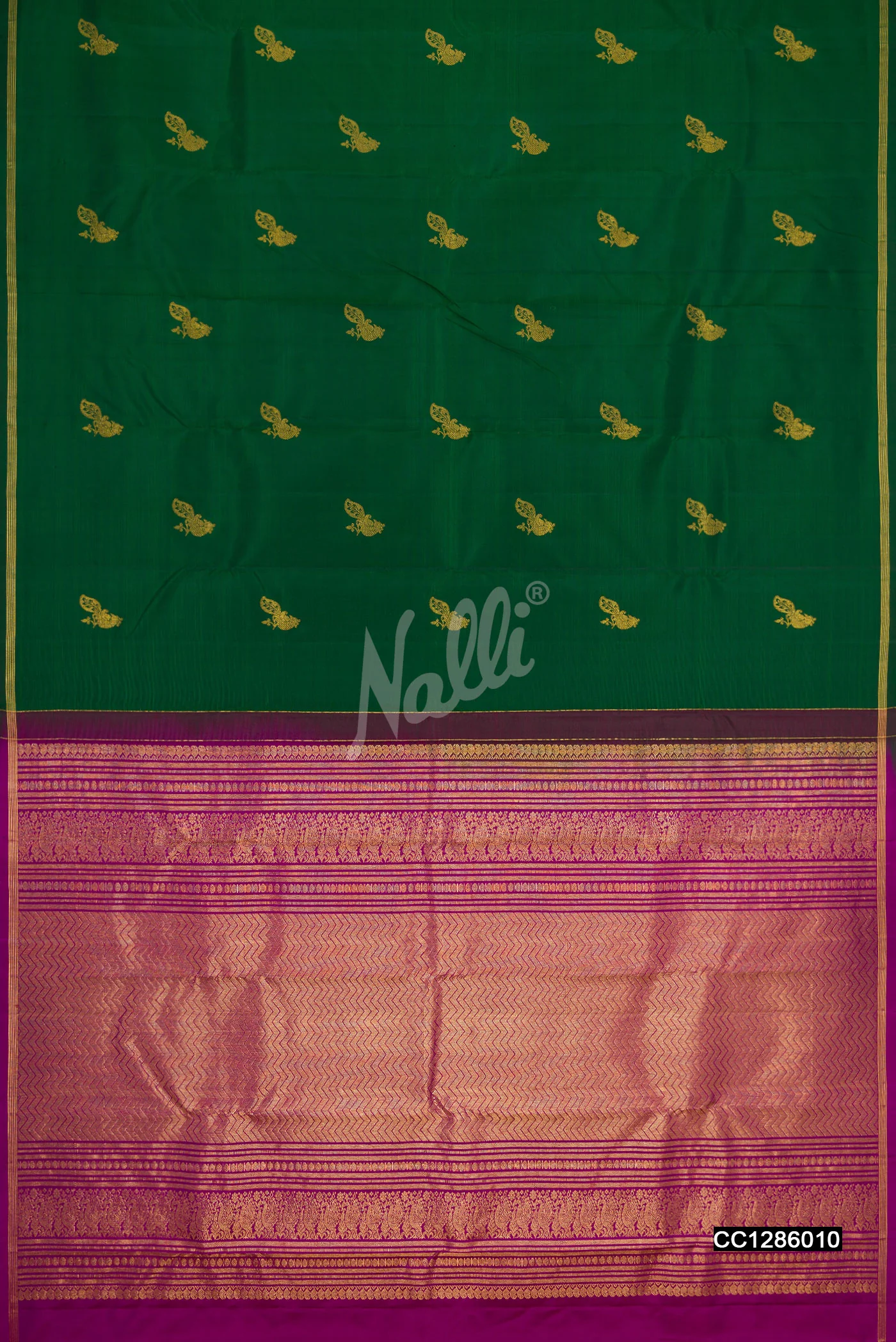 Green Dual Tone Kanchipuram Silk Saree
