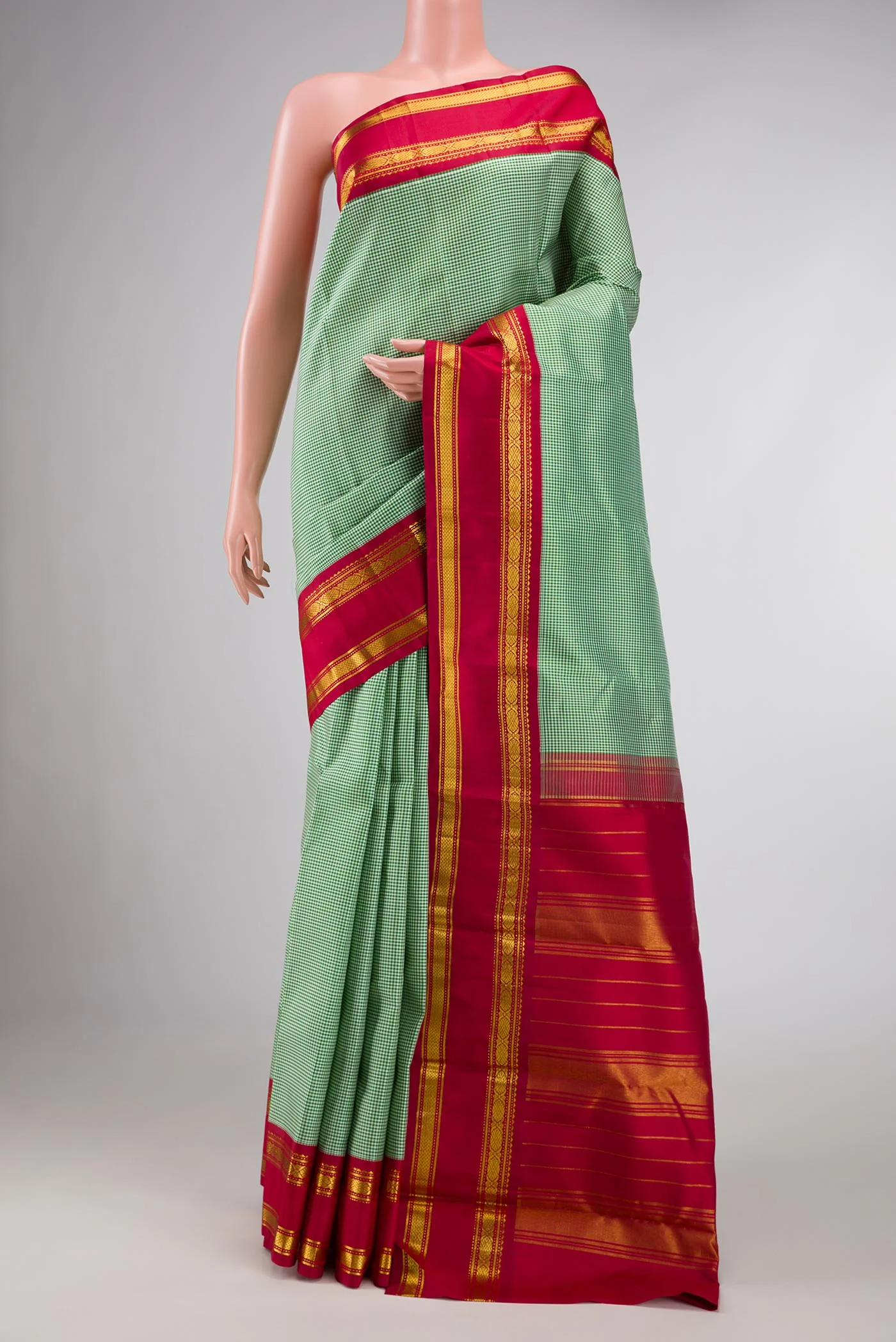 Green Dual Tone Kanjivaram Silk Saree