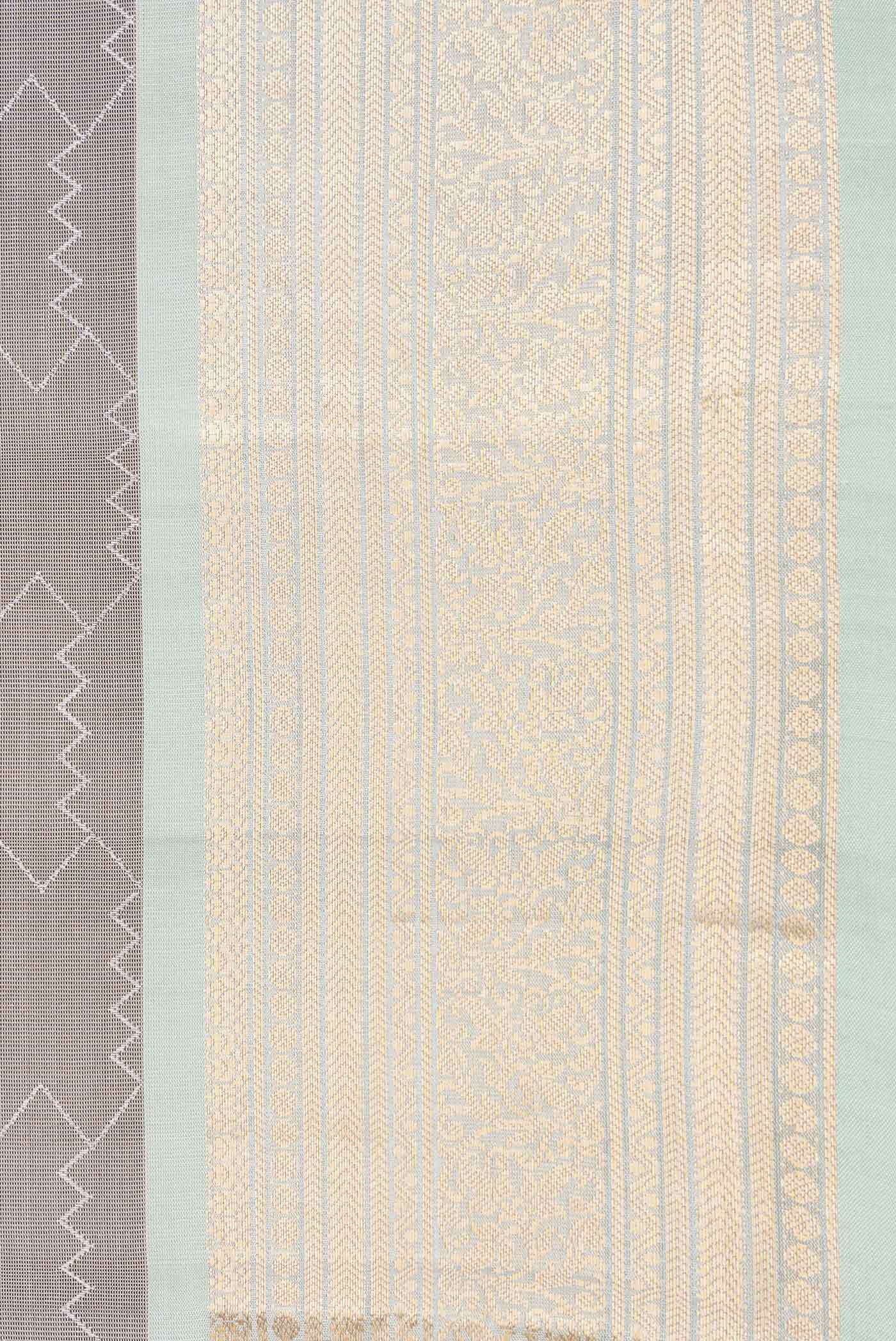 Grey Kanchipuram Silk Saree - Image 3