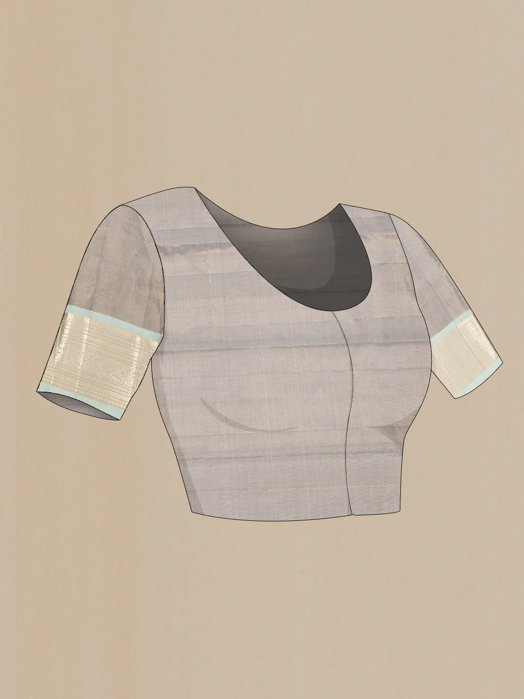 Grey Kanchipuram Silk Saree - Image 5