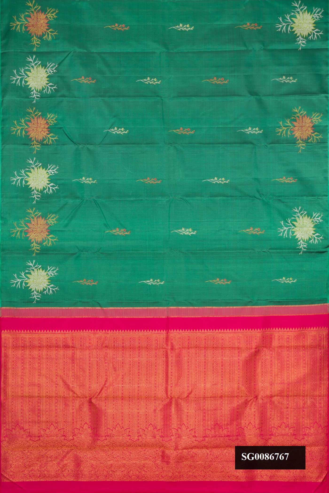 Green Dual Tone Kanchipuram Silk Saree