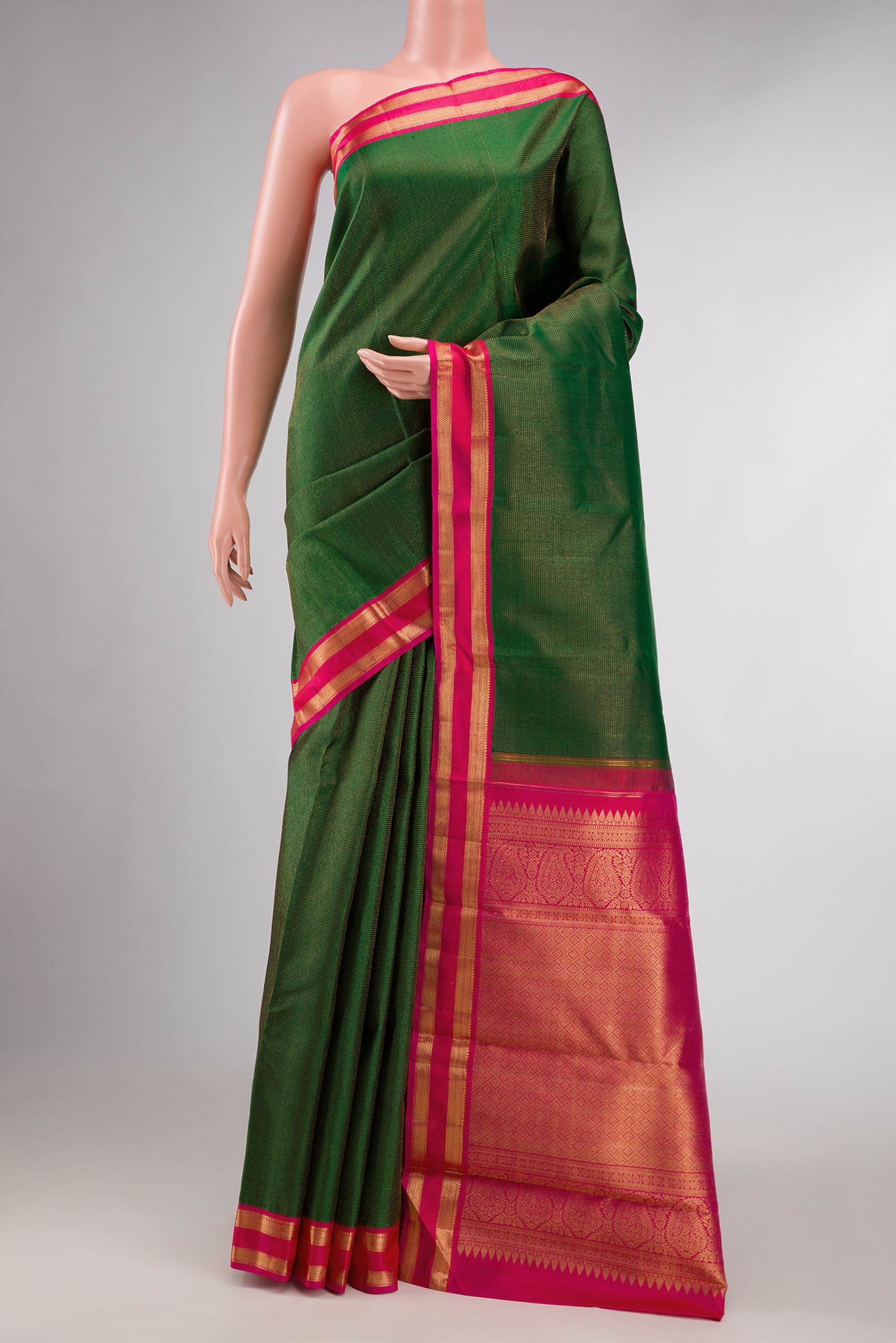 Green Dual Tone Kanjivaram Silk Saree
