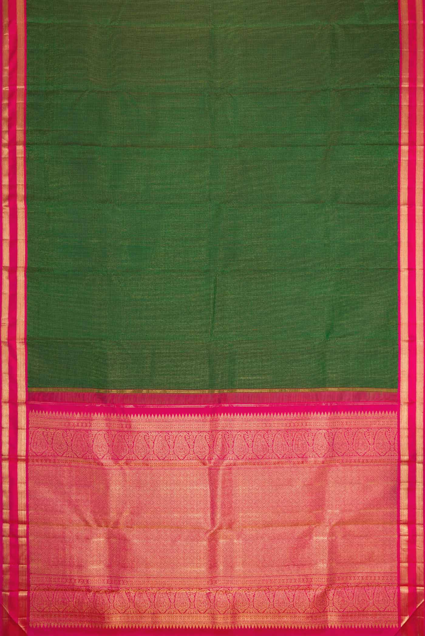 Green Dual Tone Kanjivaram Silk Saree - Image 6