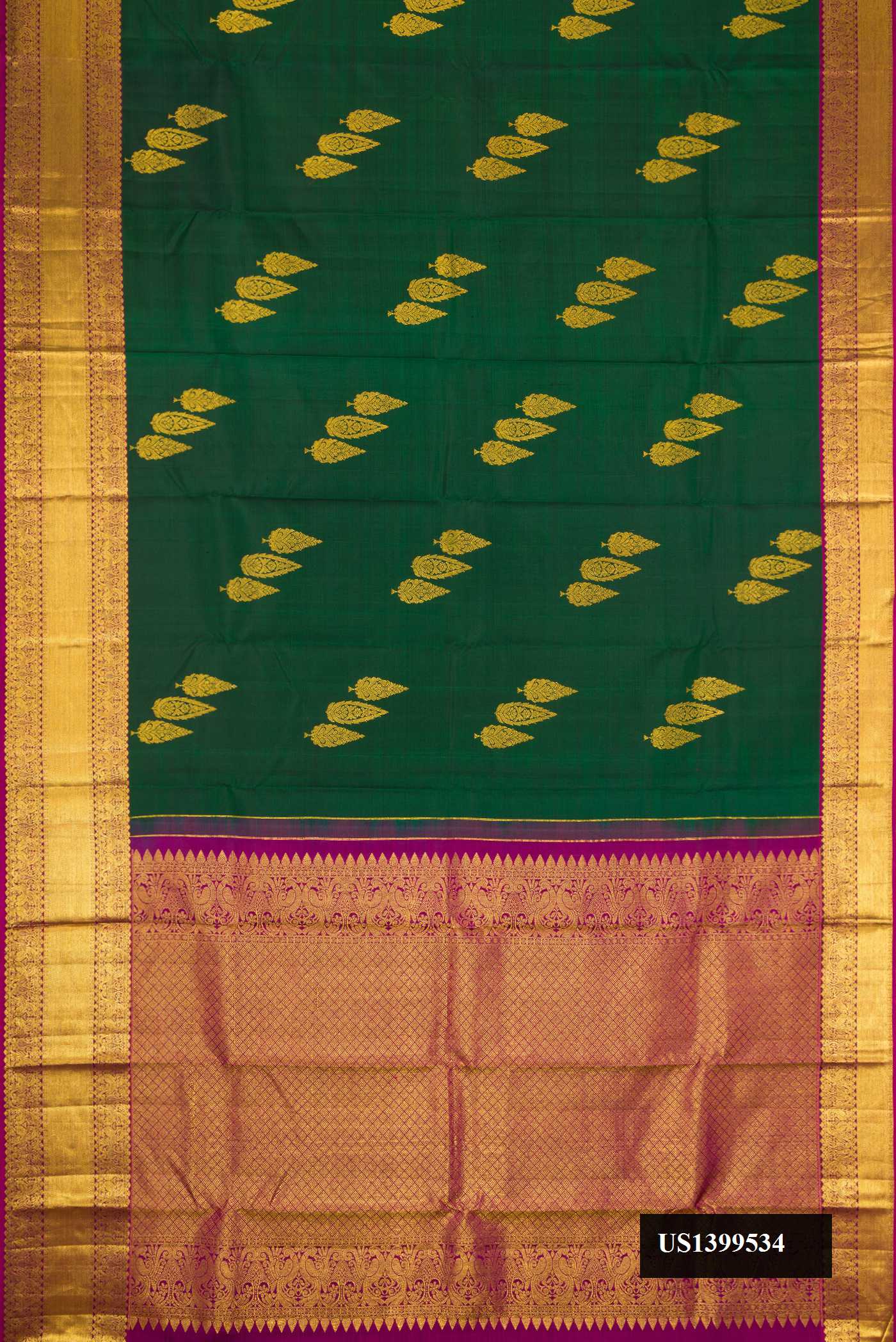 Green Dual Tone Kanchipuram Silk Saree