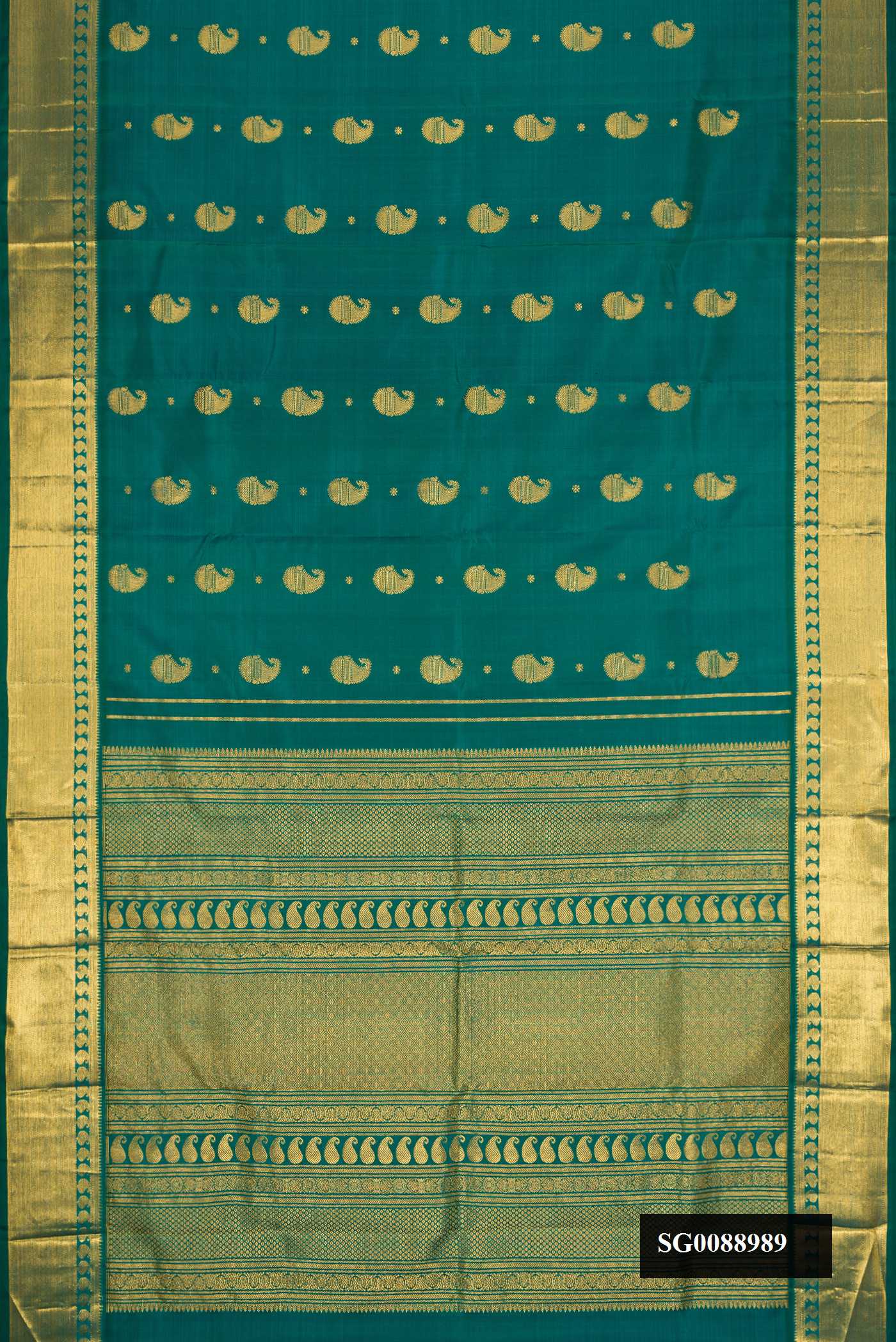 Green Dual Tone Kanchipuram Silk Saree