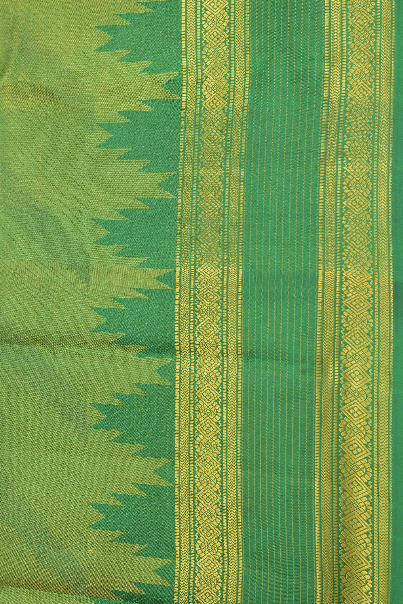 Green Kanchipuram Silk Saree - Image 3