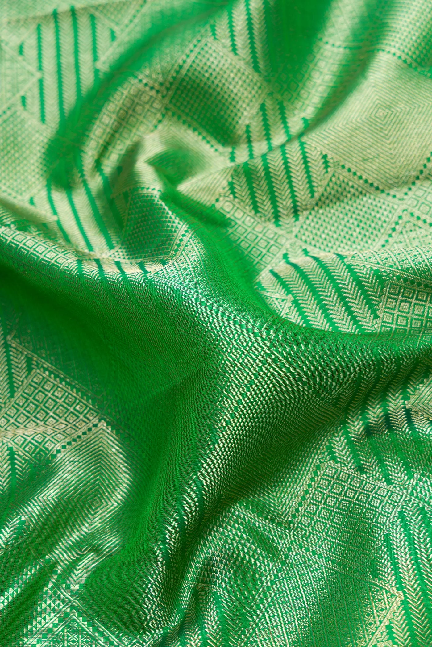 Green Kanchipuram Silk Saree - Image 2