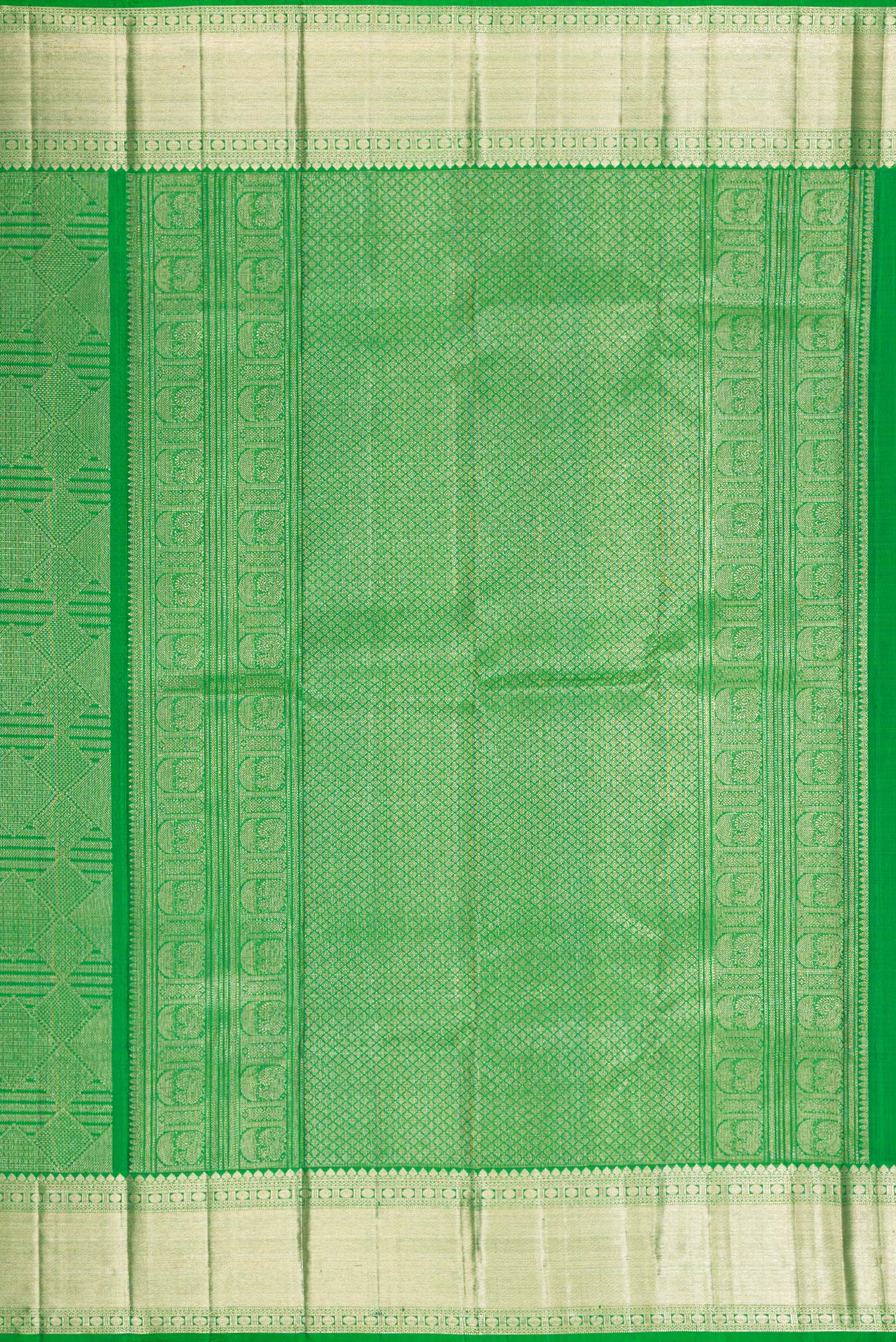 Green Kanchipuram Silk Saree - Image 7