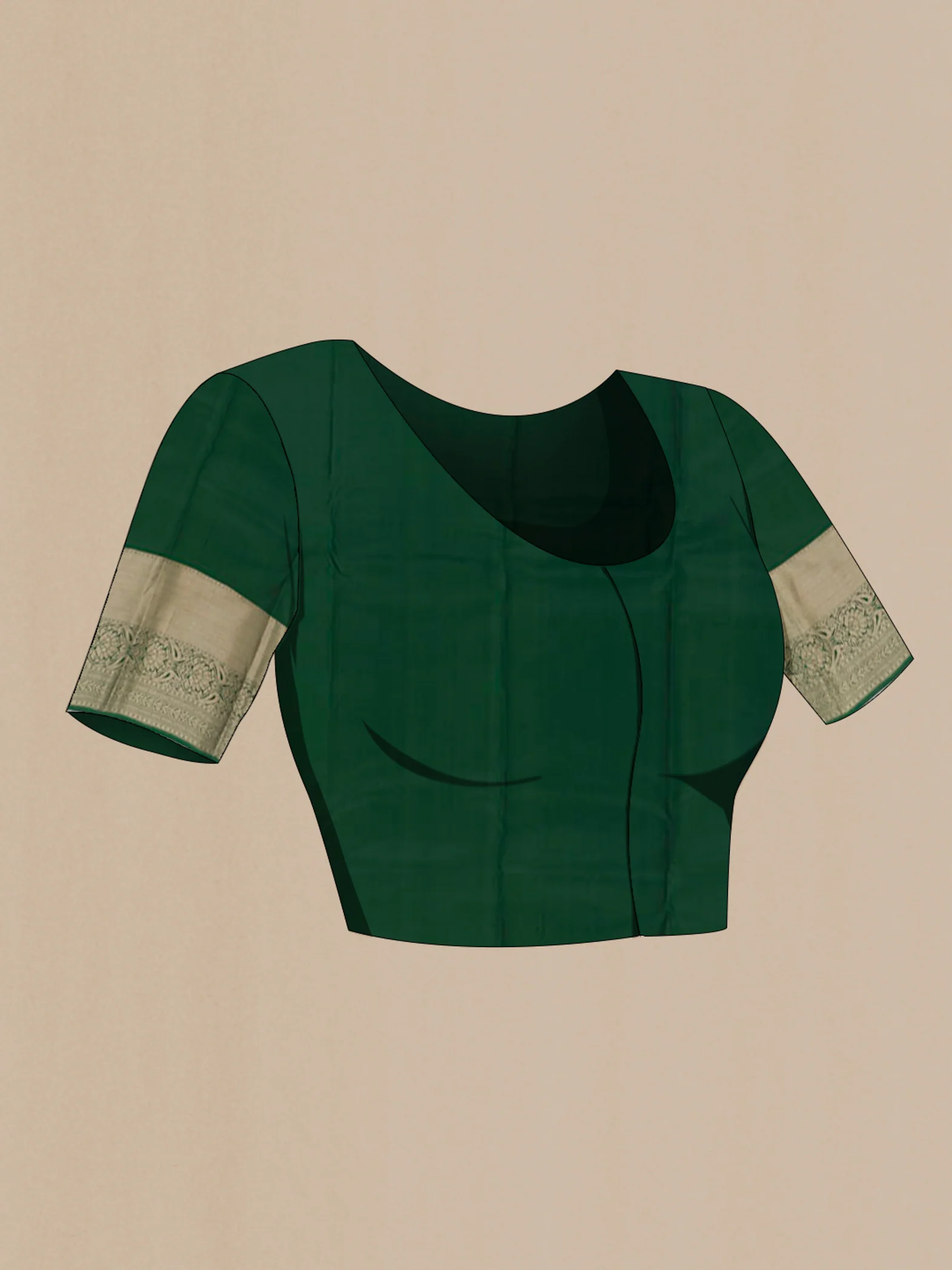 Bottle Green Kanchipuram Silk Saree - Image 2
