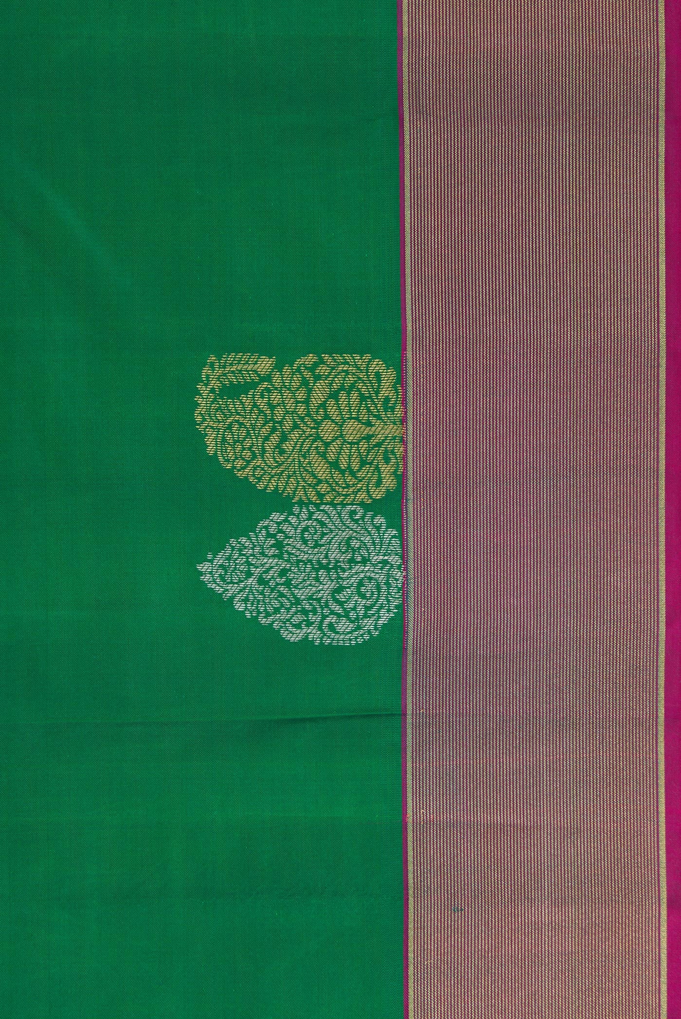 Green Kanchipuram Silk Saree - Image 3