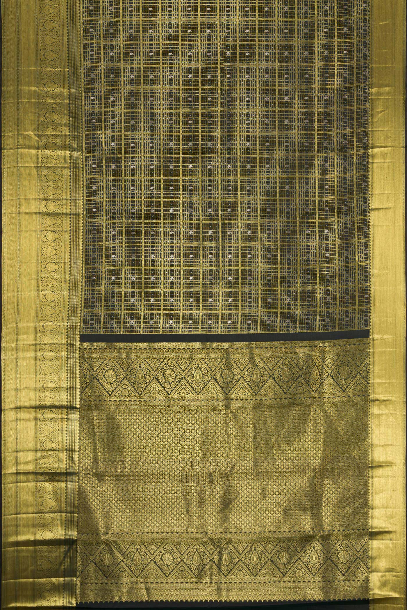 Bottle Green Kanchipuram Silk Saree - Image 6