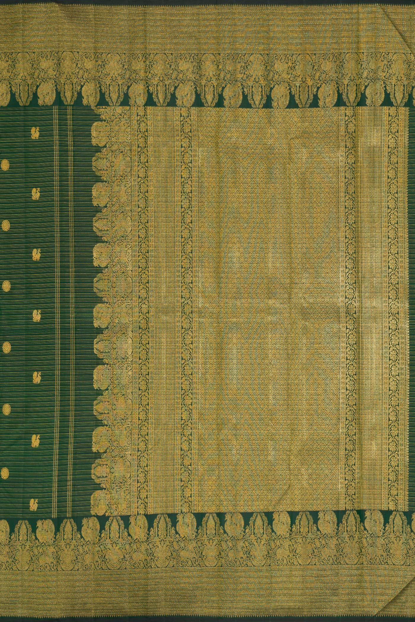 Bottle Green Kanchipuram Silk Saree - Image 7
