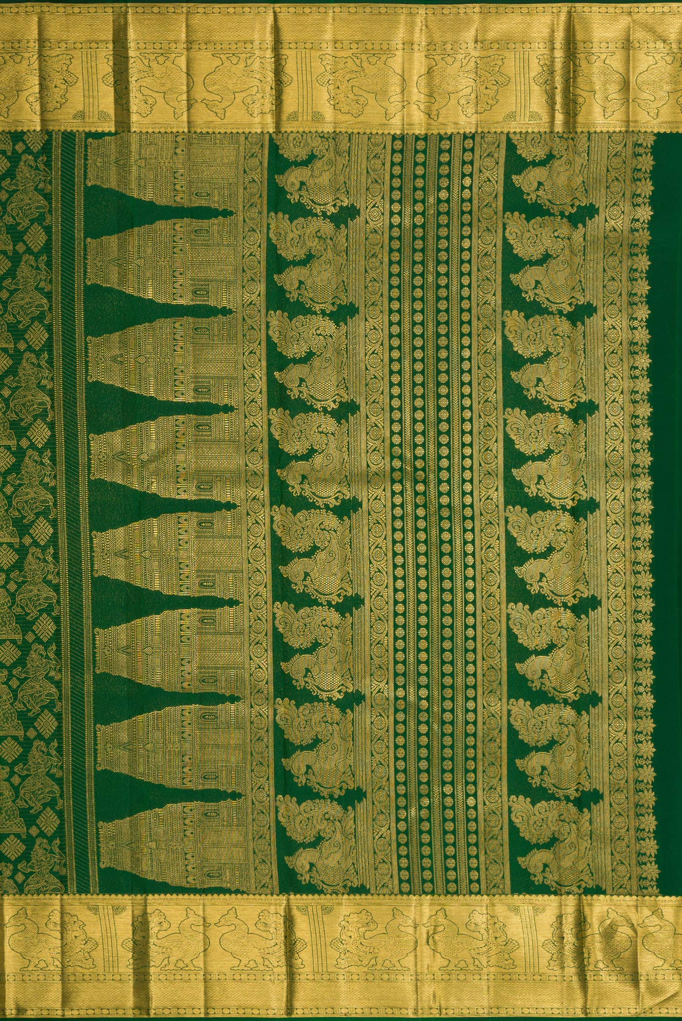 Green Kanchipuram Silk Saree - Image 7