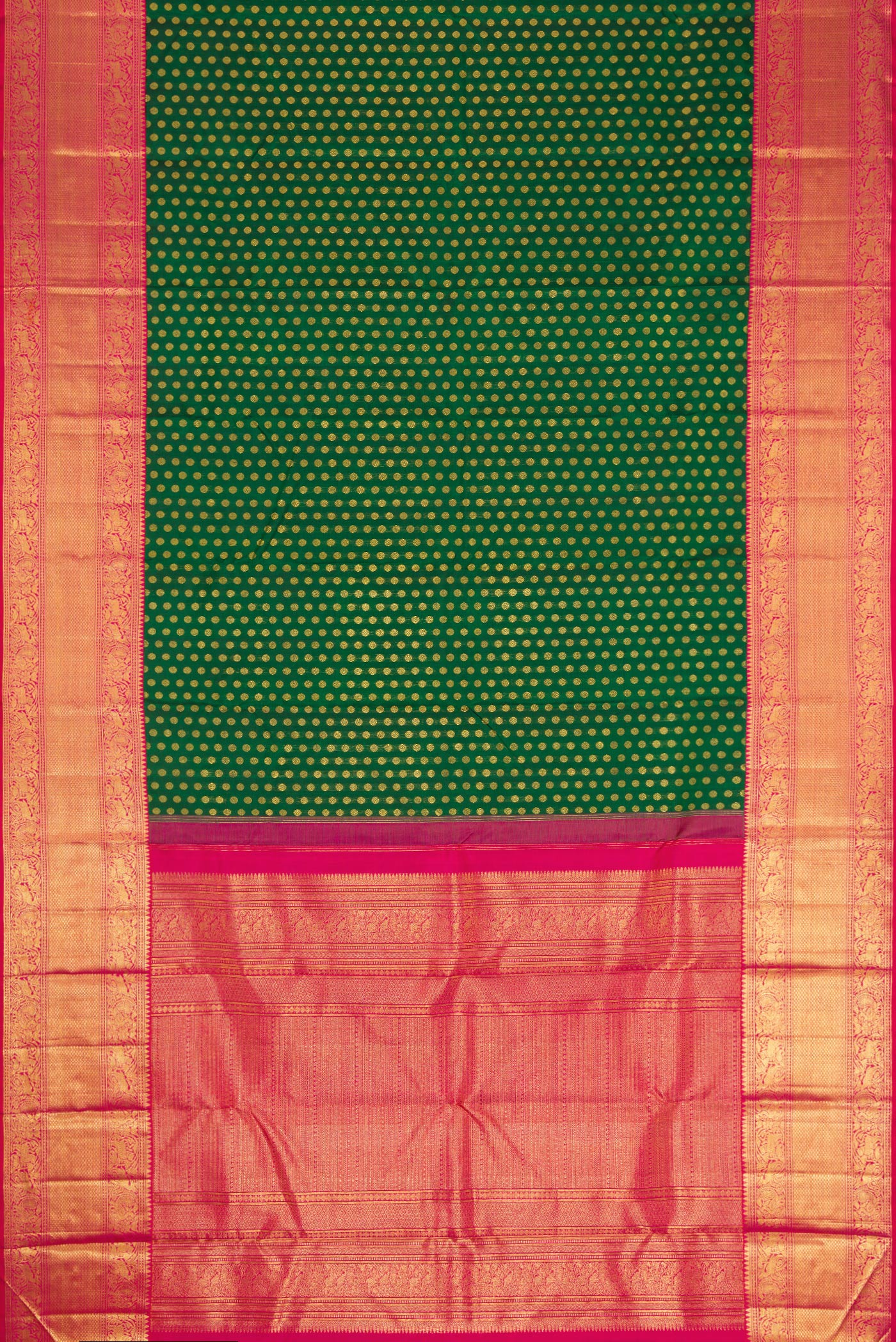 Green Kanchipuram Silk Saree - Image 6