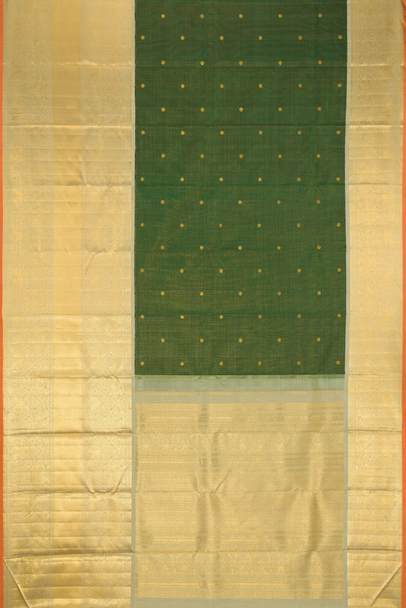 Green Kanchipuram Silk Saree - Image 6