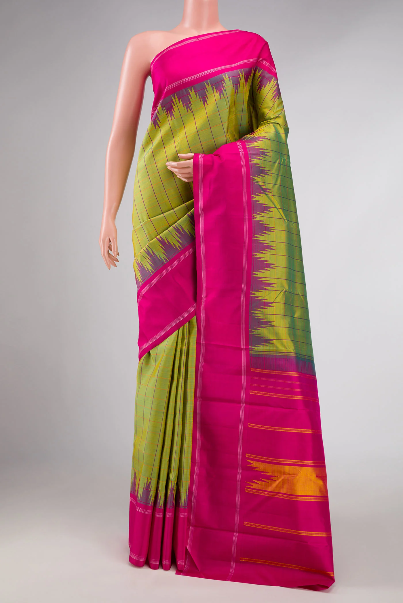 Green Dual Tone Kanchipuram Silk Saree