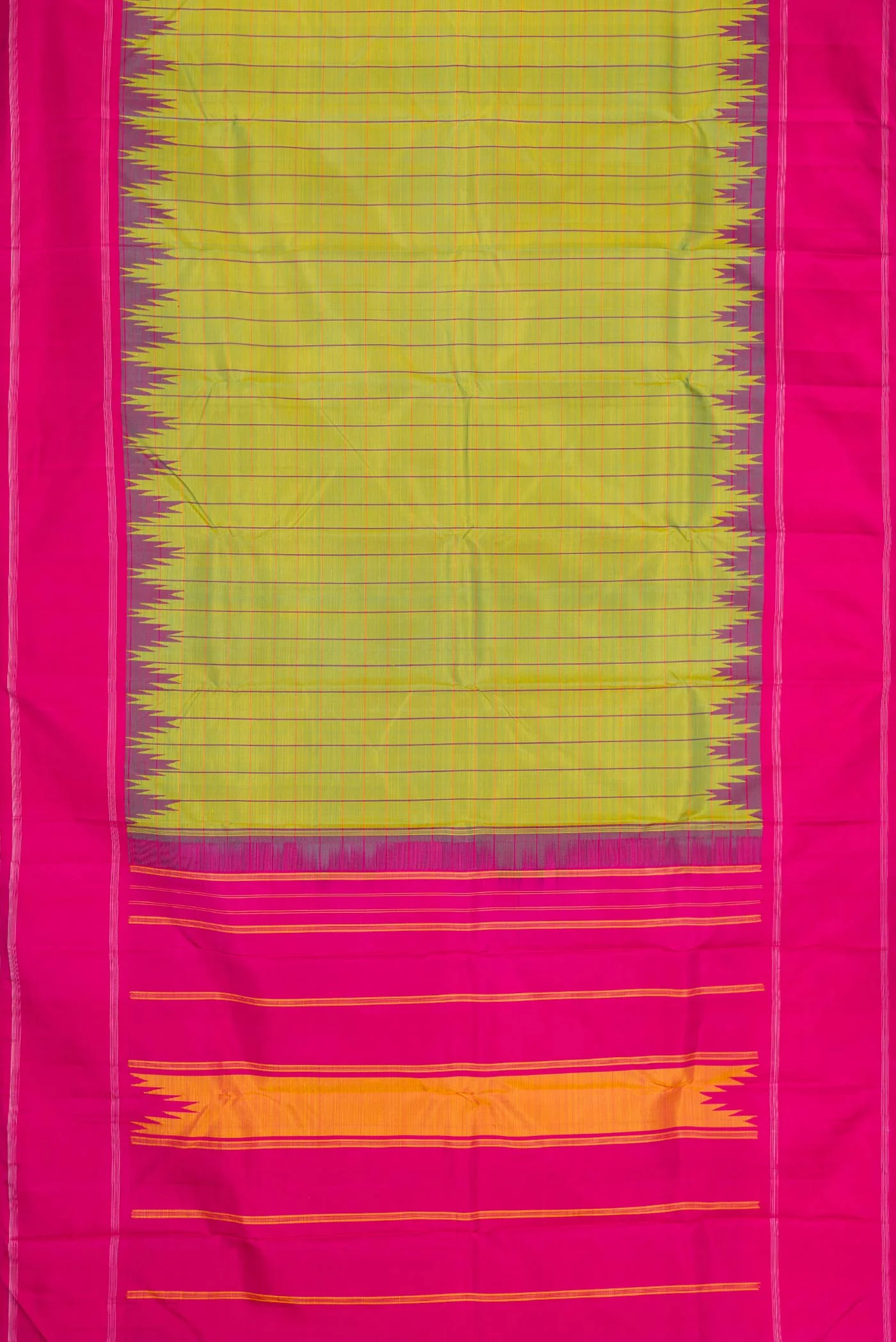 Green Dual Tone Kanchipuram Silk Saree - Image 6