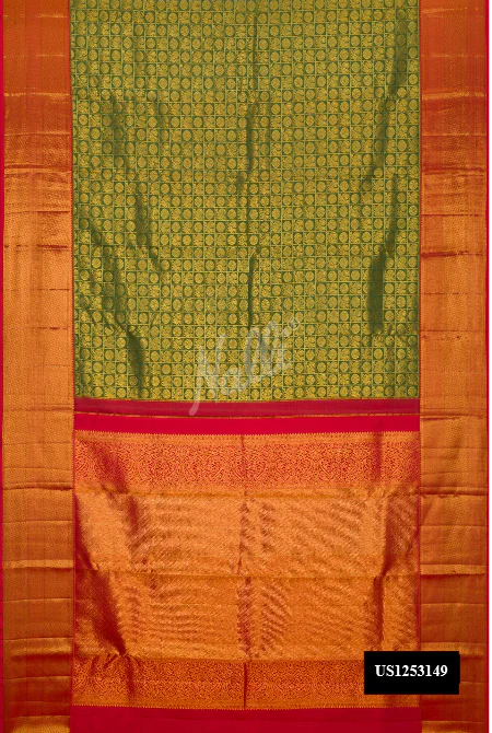 Green Dual Tone Kanchipuram Silk Saree